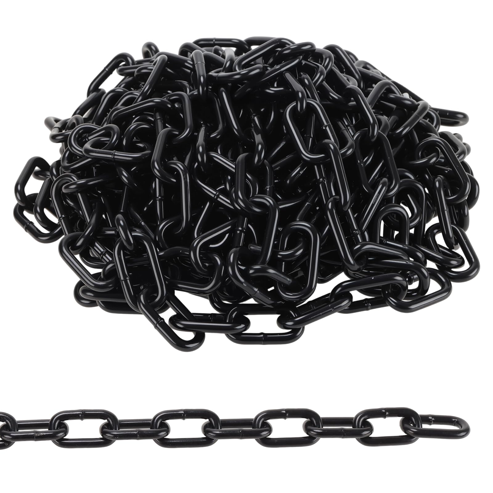 JEUIHAU Catena di sicurezza in metallo nero, 10 m, 6 mm, resistente, per cancelli di recinzione, porte del garage, sedie sospese e serrature di sicurezza