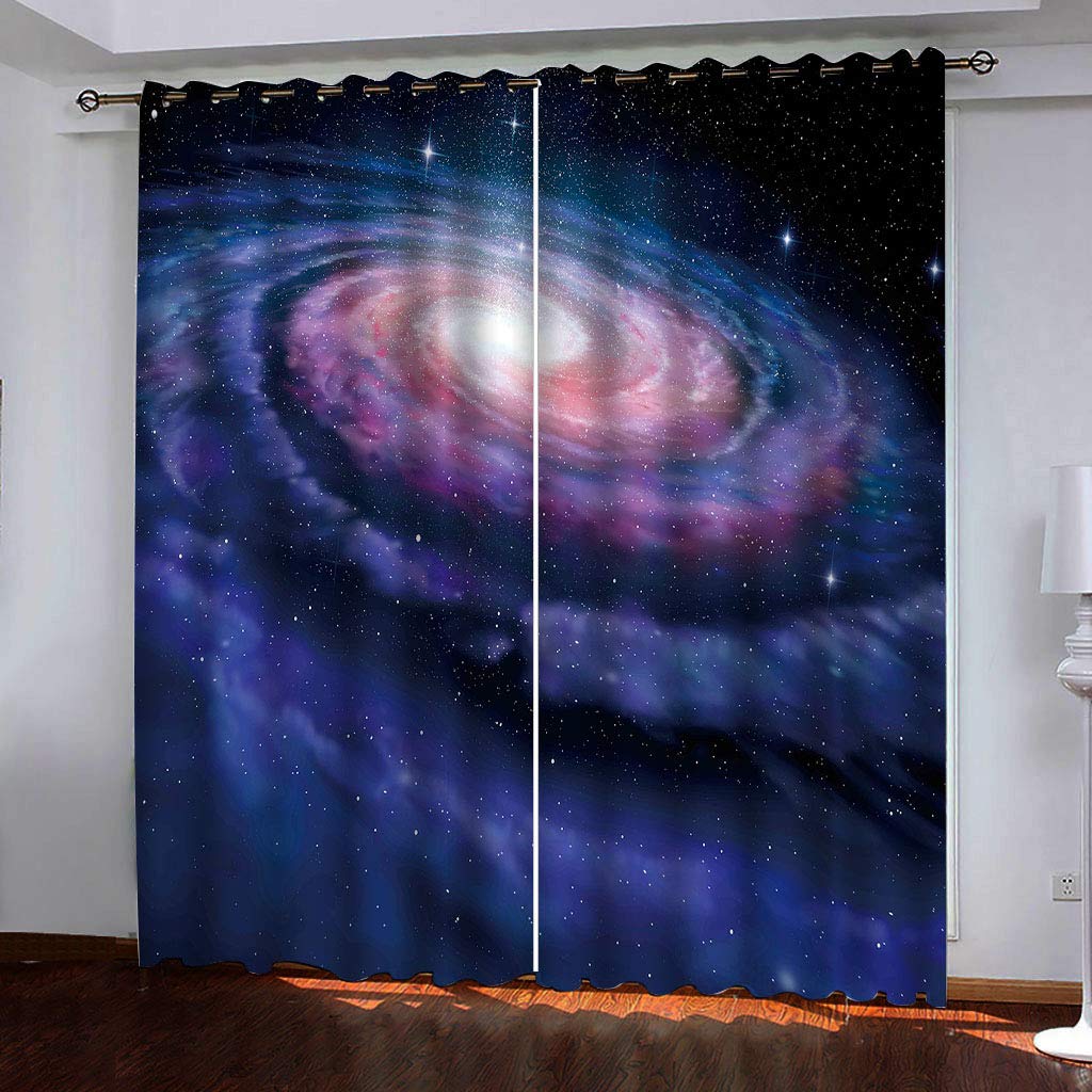 Rideaux isolants thermiques anti chaleur et grand froid bleu univers