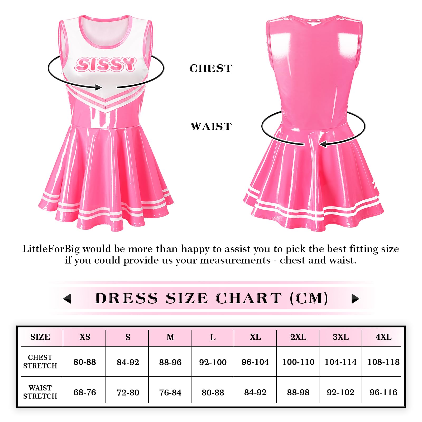 LittleForBig Mini abito da donna senza maniche in finta pelle aderente