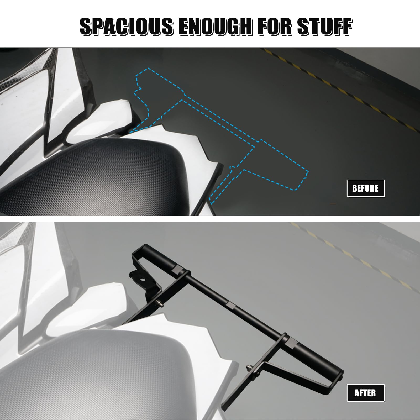NICECNC Barra de Agarre Trasera Ancha Negra Compatible with Raptor 700 2006-2018