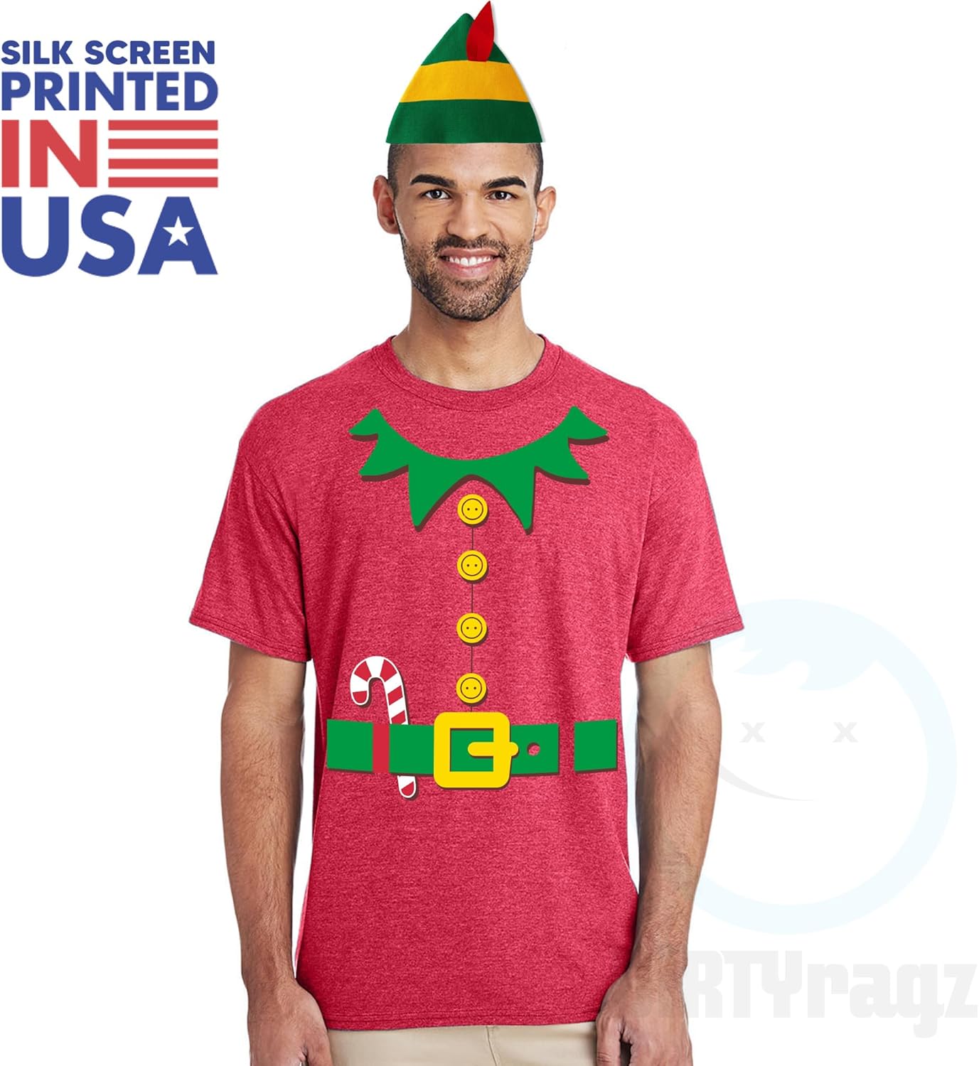 DIRTYRAGZ Holiday Costume Tshirts for Men - Santa Christmas Elf Shirts for Unisex Adults - Image 3