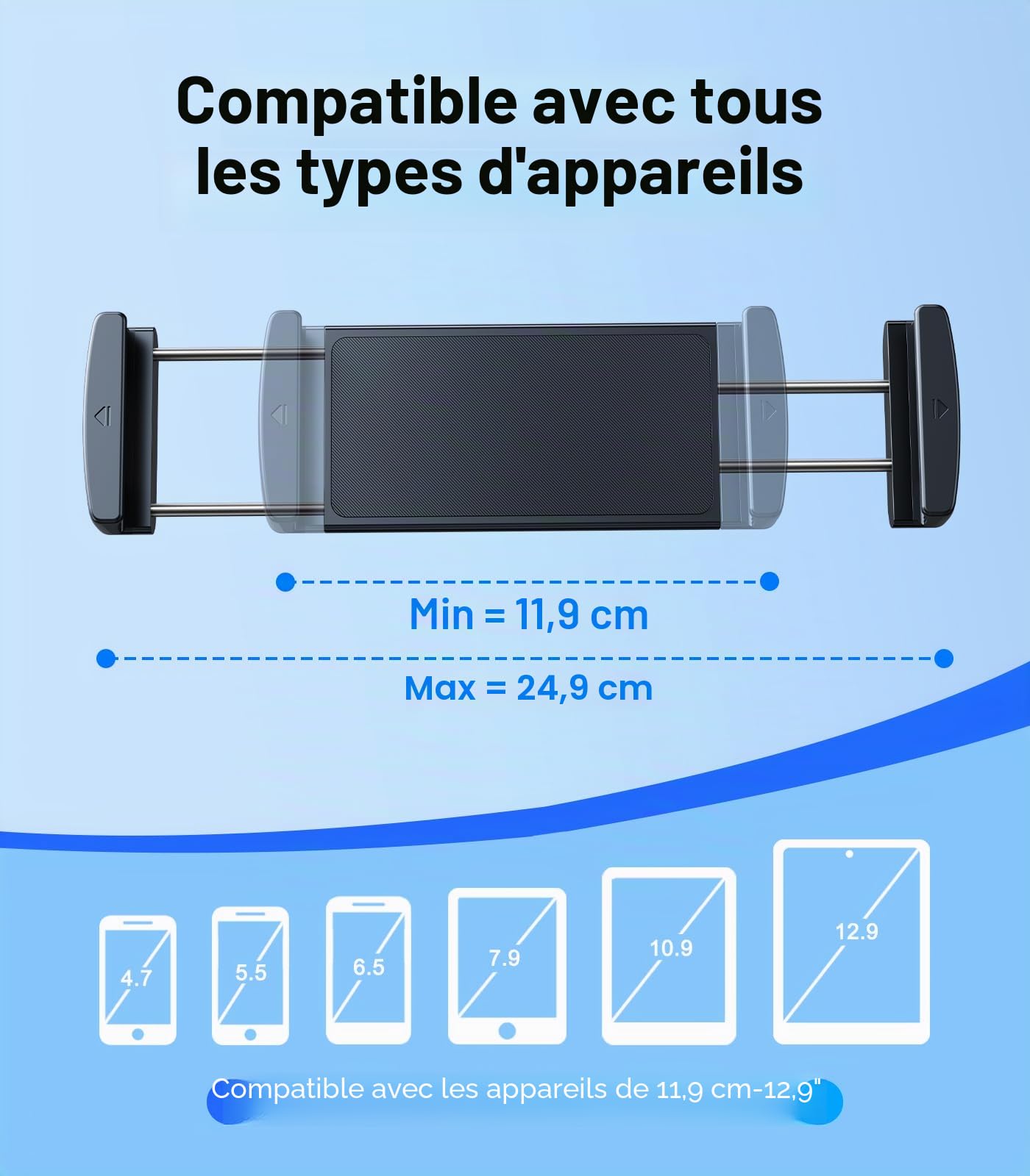 Support de tablette iPad pour voiture Accessoires pour siège arrière pour Tesla/Sport/Bucket/Sièges Performance, Support pour appuie-tête arrière pour tablette pour Enfants/Adultes