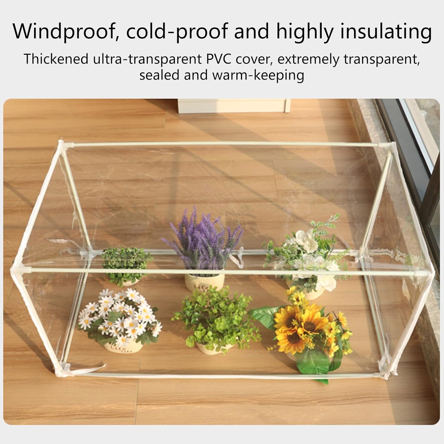 62x42x42cm Clear PVC Growth Enclosure Providing Superior Thermal Barrier and Spacious Area for Thriving Bushes Compact Plant Growing Tent