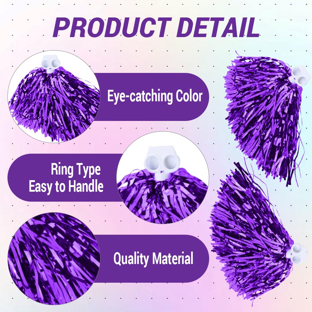 Cheerleading Poms, 6 pz Pom Pom per Feste Sportive Viola