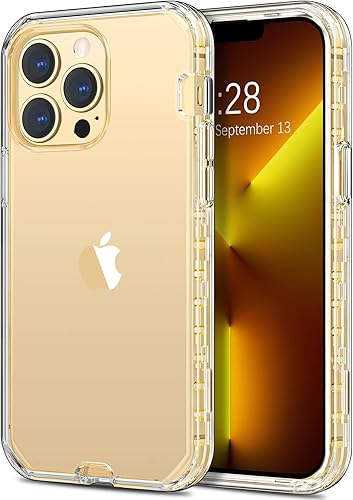 Hython Funda para iPhone 13 Pro Max con purpurina, bonita funda brillante brillante, resistente 3 en 1, híbrida de policarbonato duro suave,