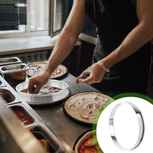 Miniatura 6 de Yardwe Anillo de salsa para pizza, herramienta de acero inoxidable de 9 pulgadas para accesorios de pizza casera, utensilios de cocina duraderos