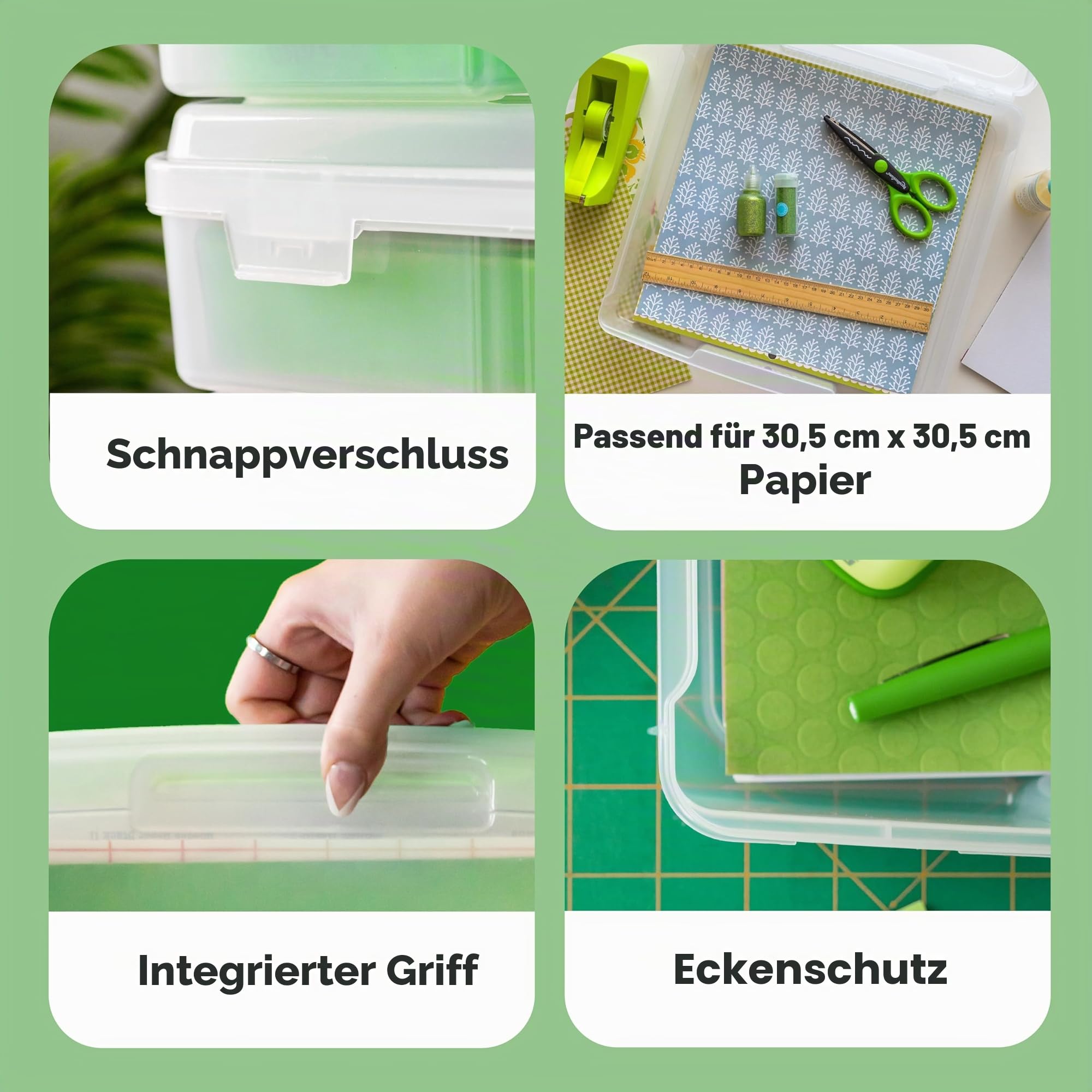 Iris Ohyama, Tragbare Aufbewahrungsbox mit Deckel flach, Schreibtisch Organizer, Transparent, 10L, 6er-Set, Dokumenten Aufbewahrung, Dokumenten Organizer, Für Dokumentenbox, BPA Frei, SBC-350