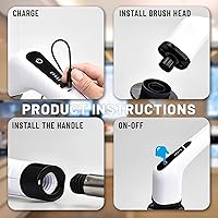 Vista 4 de Electric Spin Scrubber- Ditch The Scrubbing! Long Handle Shower Scrubber with 9 Replaceable Heads - 2 Speed Cordless Brush Ensures Long Battery