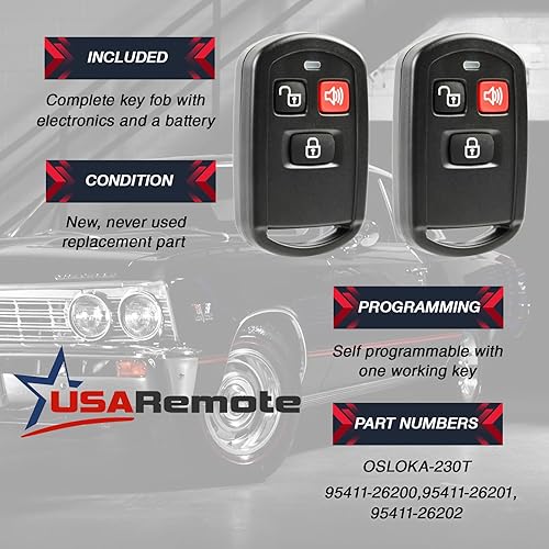 Miniatura 3 de Llavero para Hyundai Elantra 2003-2006 sin llave (OSLOKA-240T), juego de 2