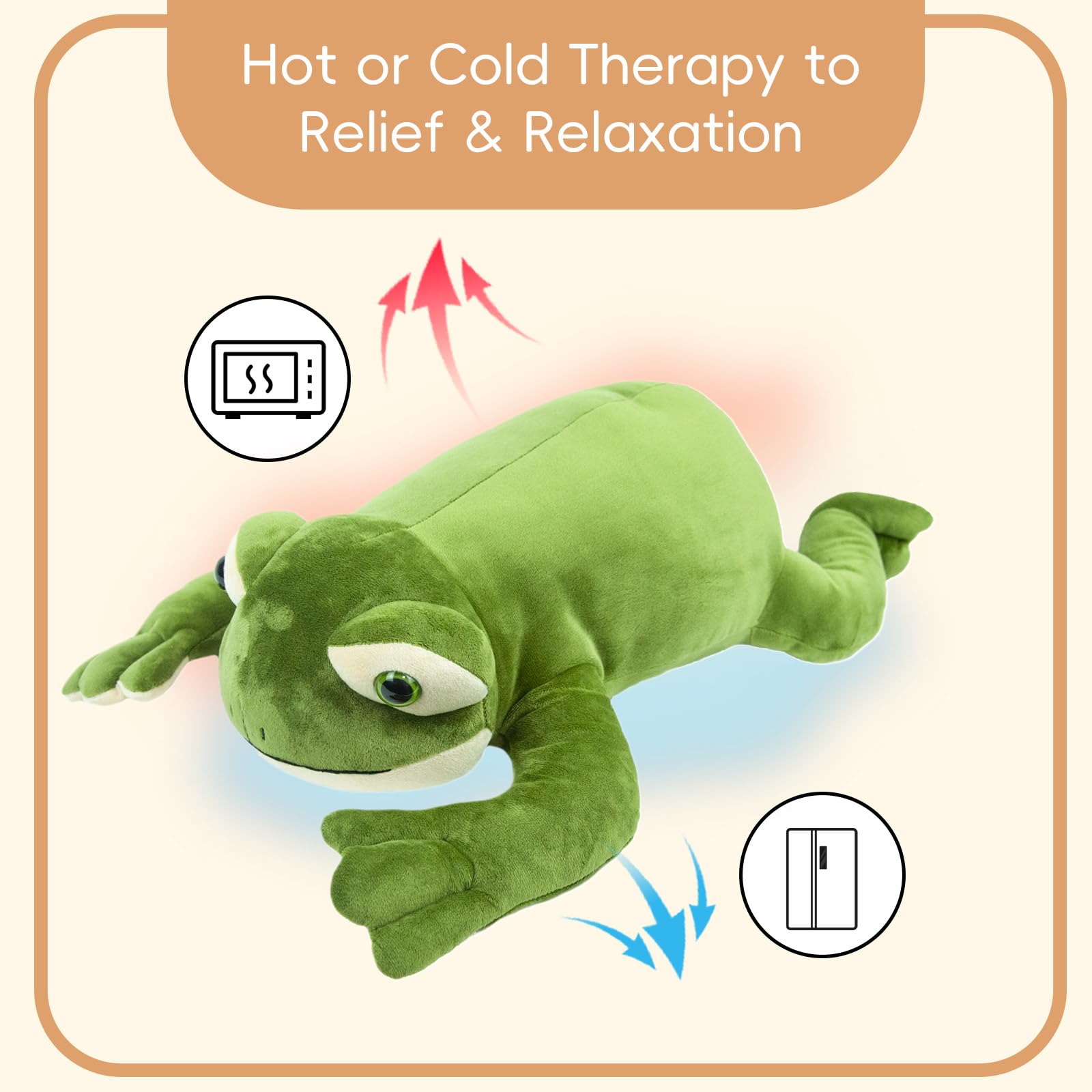 capybaraflying Frog Weighted Plush Pillow, 20" 4 lbs Frog Weighted Stuffed Animals, Cute Animal Plushie Dolls Throw Pillow Birthday Gifts for Kids & Adults - Image 3