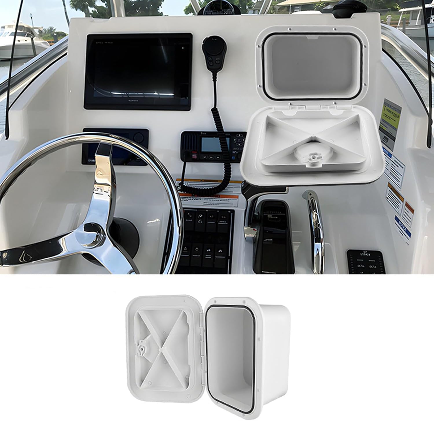 Marine Deck Storage Box Lockable Tackle Box Organizers Embedded Tool Box Fishing Tackle Container Boats