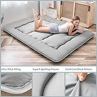 Vista 229 de Colchón futón japonés de piso gris constelación, de piso tatami, portátil, para acampar, para niños, sofá cama plegable enrollable con protector