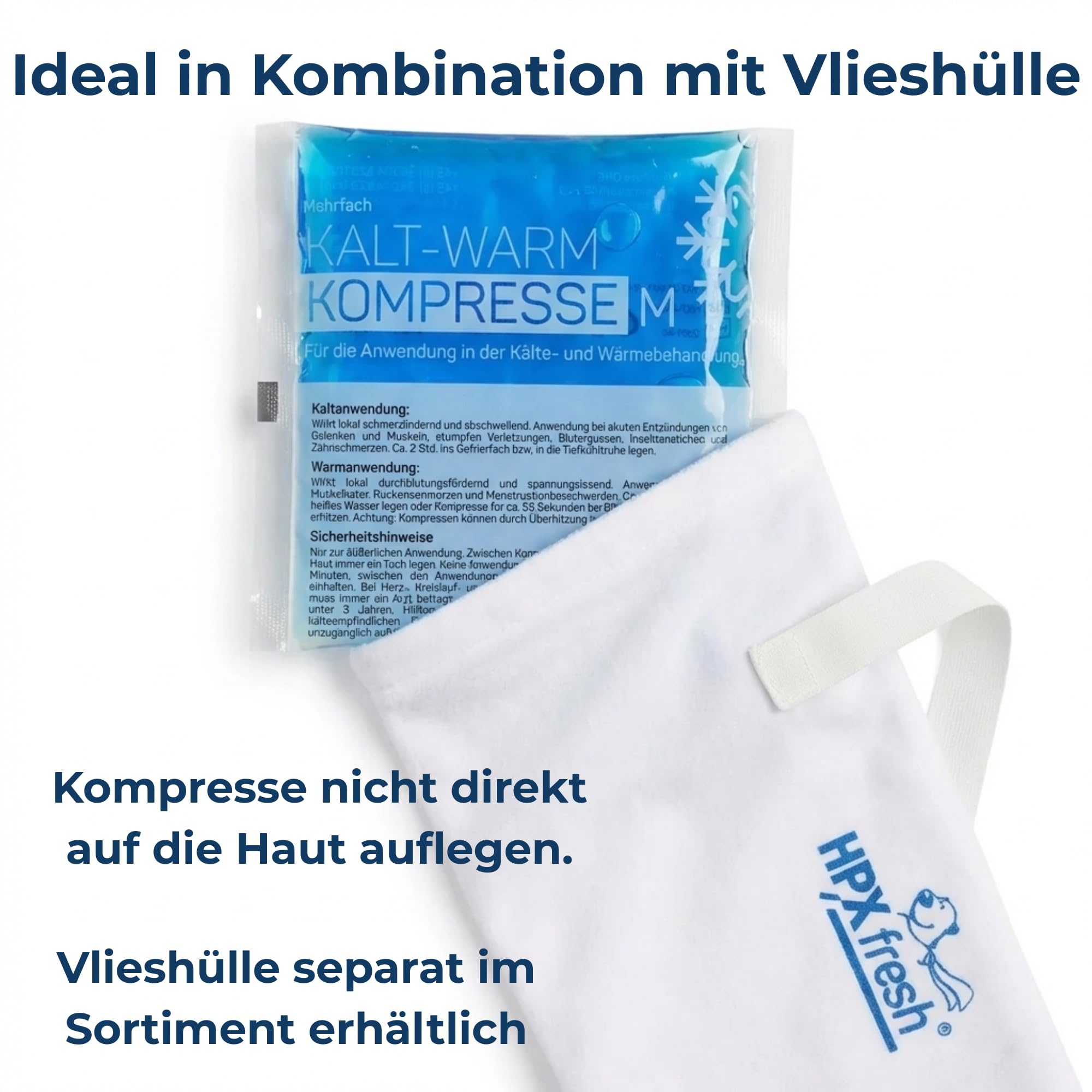 Kalt Warm Kompressen | 50er Set | 13x14 cm | Kühlpacks für Prellungen, Insektenstiche und andere Schmerzen | wiederverwendbare Gel-Kühlkissen 50er Set Kompresse)
