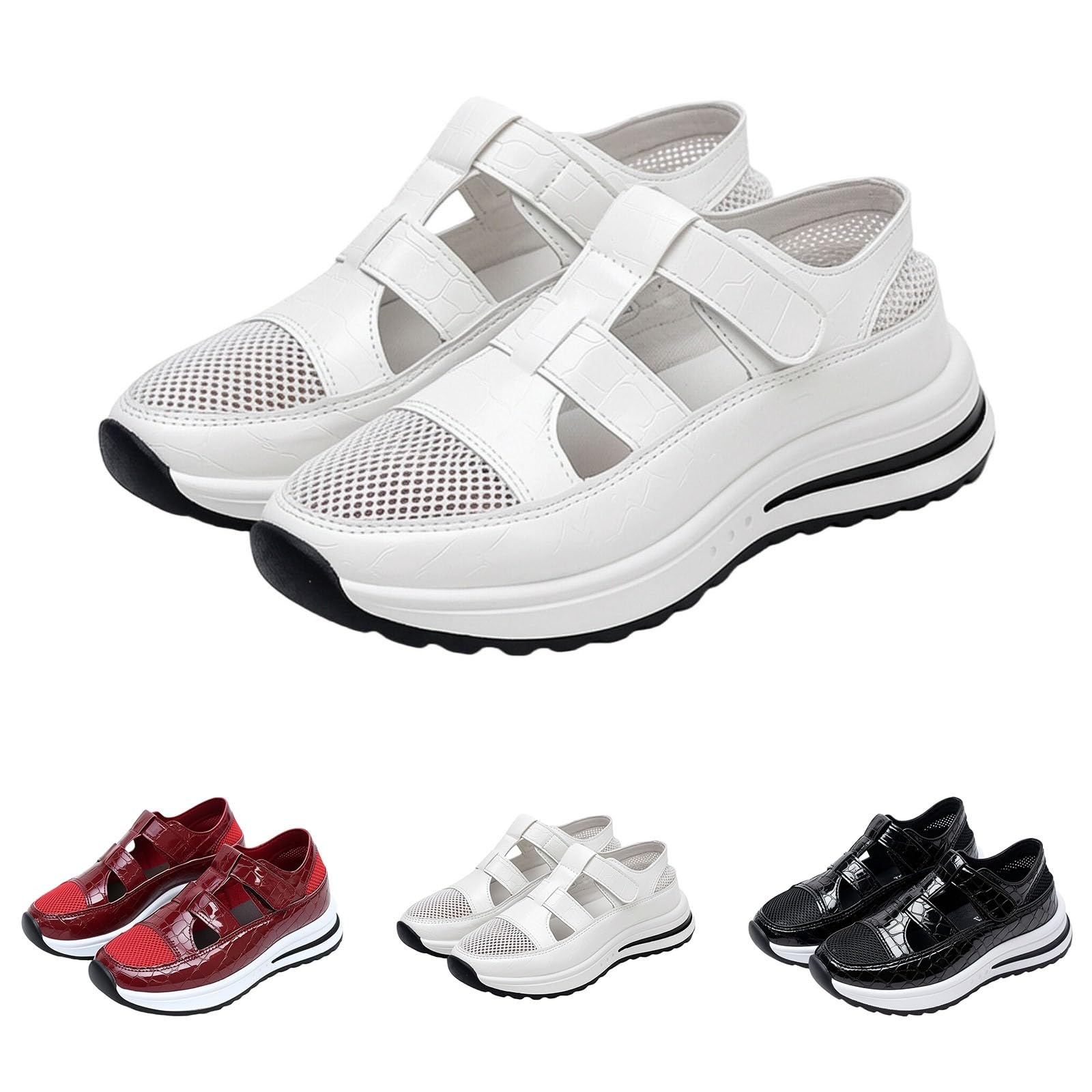 Zapatillas Confort Mujer Pie Ancho Zapatillas Blancas Zapatillas De Caminar Mujer Verano Sandalias Ortopedicas Mujeres Confort Sandalias Mujer Compensado Transpirable Deporte Senderismo Playa Danza