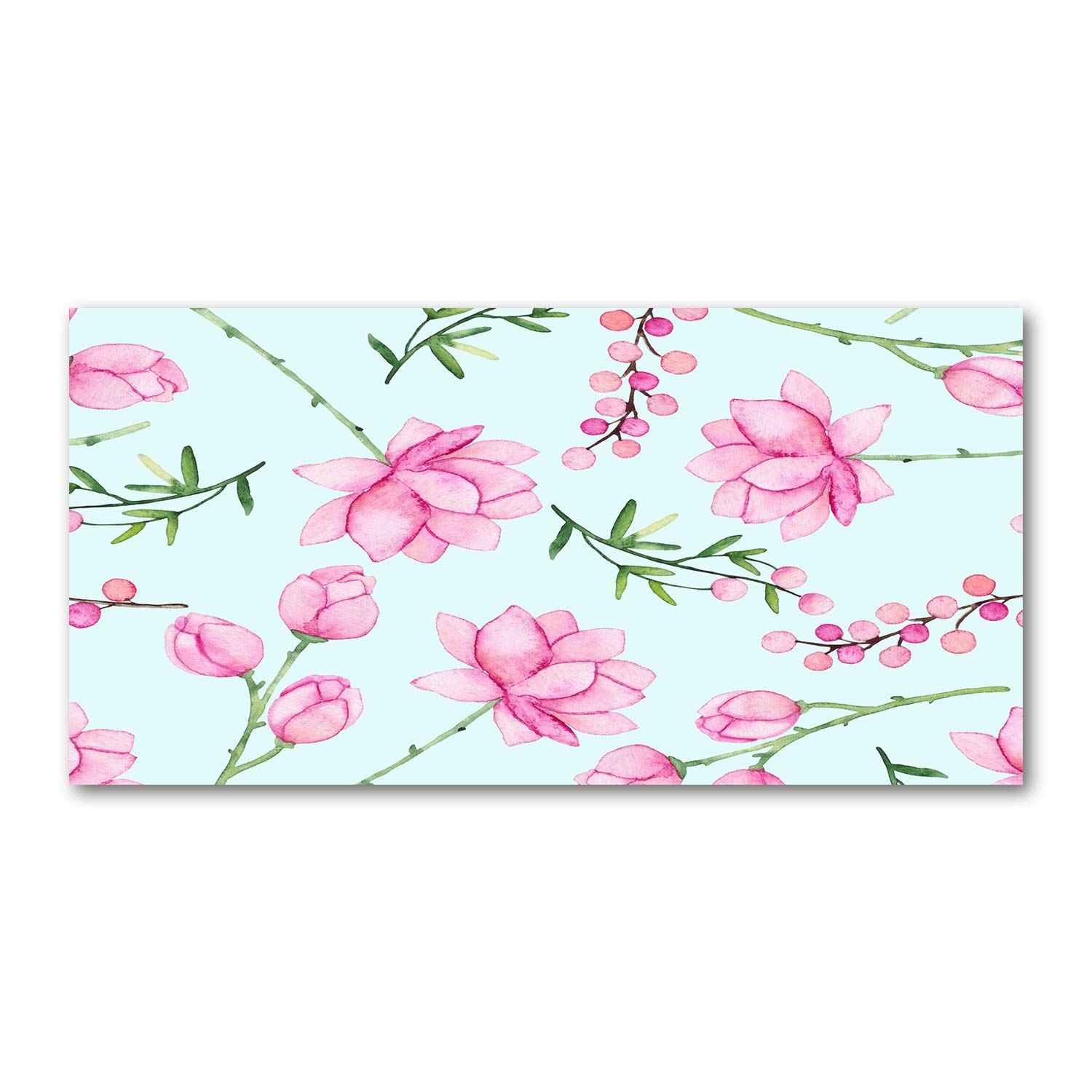Image sur verre 120x60 cm tableau panoramique fleurs plantes rose salon cuisine