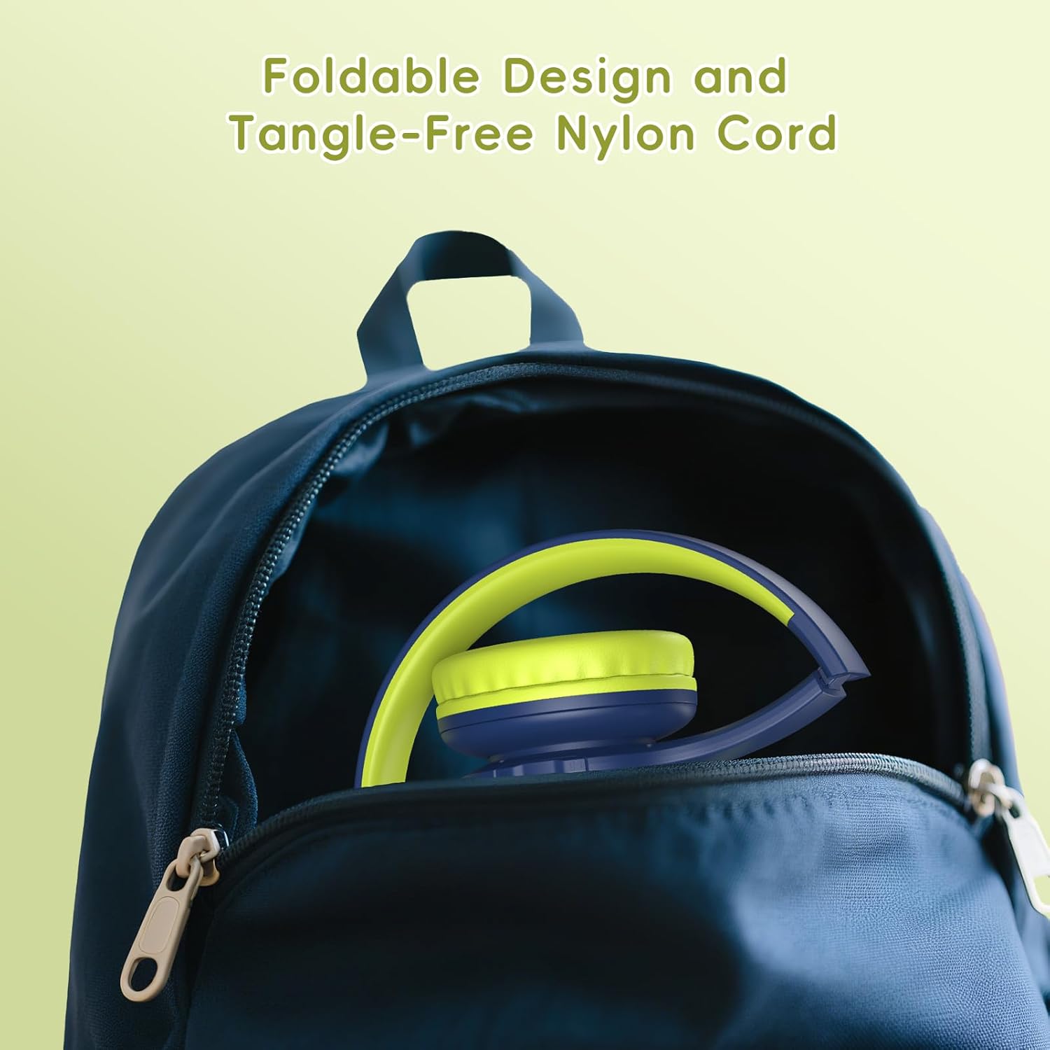 Kids Bluetooth 6.0 Headphones with LED Light, 85Hours Playtimes, Type-C Fast Charging, 85/94dB Volume Limited, Wireless Headphones with Built-in Mic, Wired & TF Card Mode, Blue and Green - Image 7