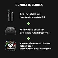 Vista 2 de Xbox Wireless Controller (2025) Carbon Black + Fire TV Stick 4K Game Pass Ultimate 1 Month - Gaming Bundle, Windows, Mobile & Smart TVs