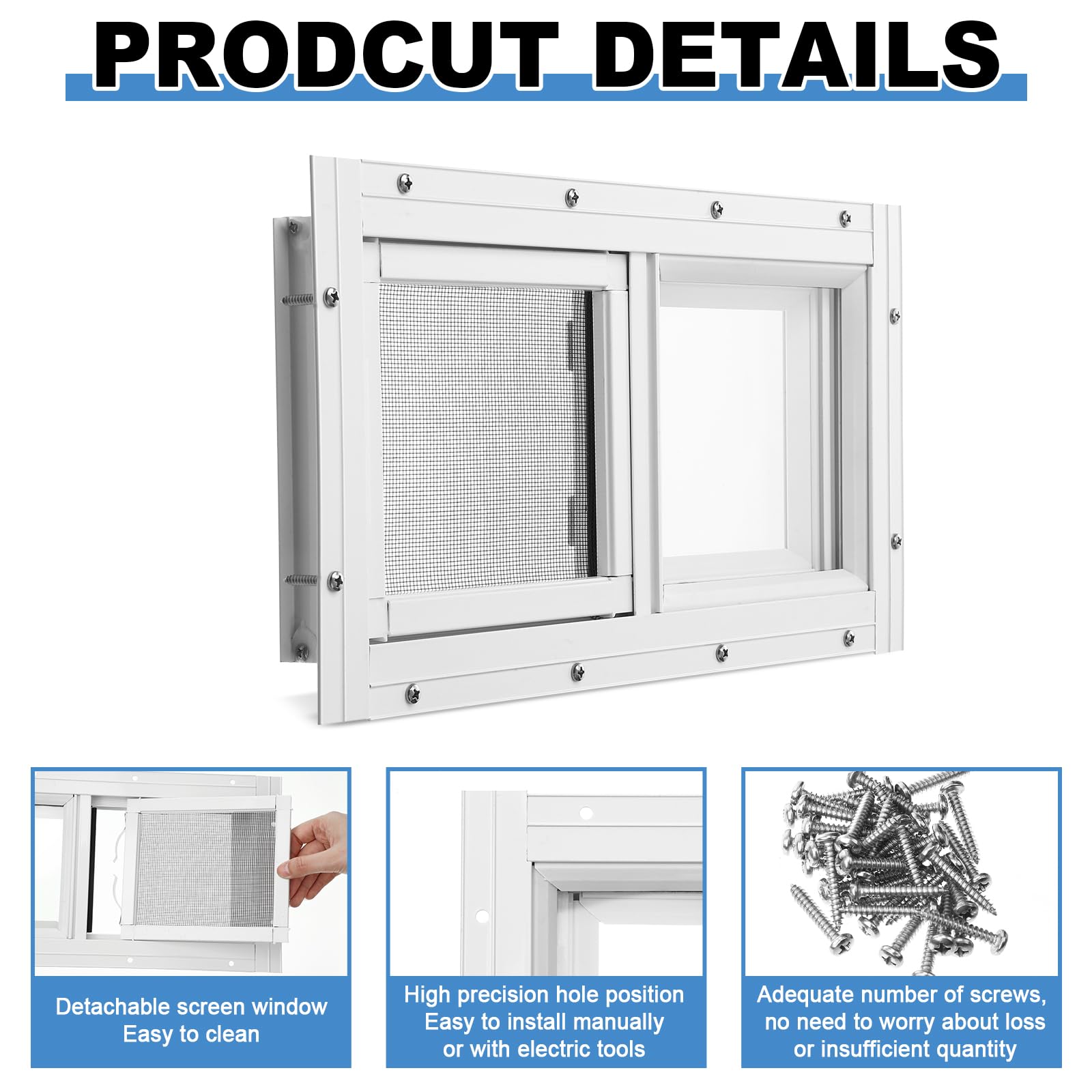 Kathfly 1 paquete de ventana de sótano para el hogar de 40,6 x 20,3 cm, mini ventanas de sótano de repuesto con malla de vidrio y tornillos para cobertizos y graneros del hogar