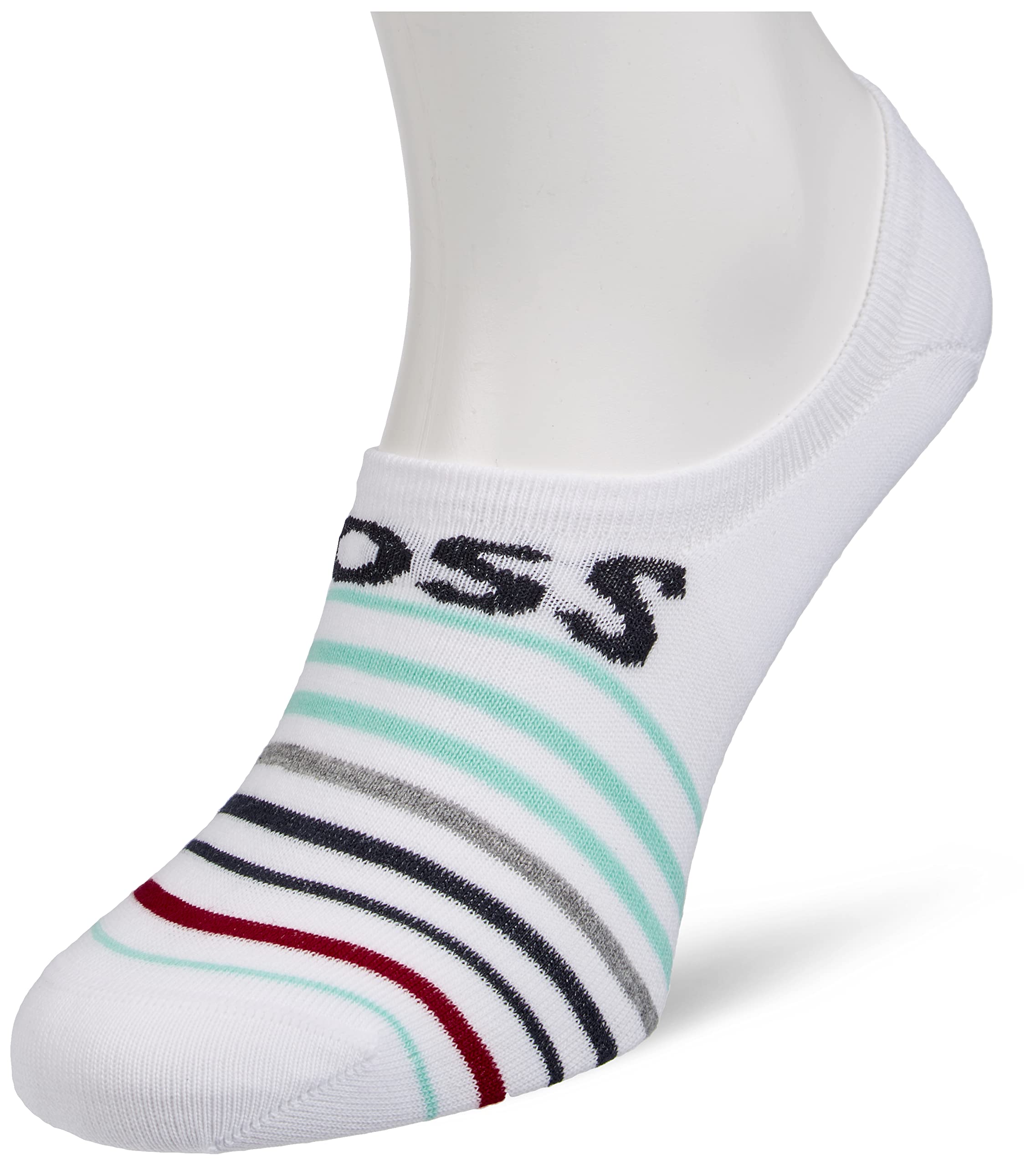 BOSS Męskie skarpety typu sneaker Low Cut Stripe Cc, White100, 43-46 EU