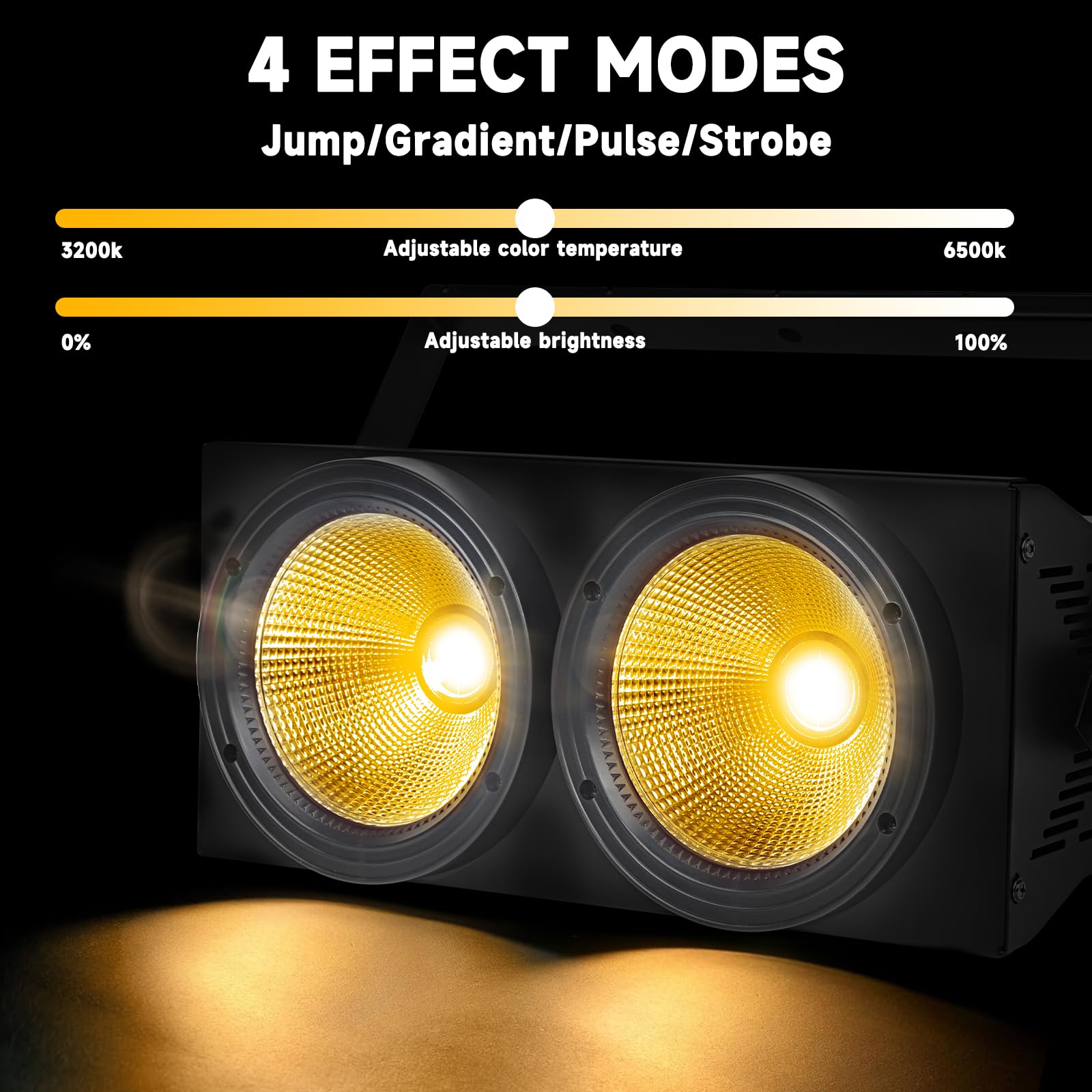 WECAN 200 W LED cieco PAR, luce LED a 2 occhi, luce bianca calda, controllo DMX, stroboscopio COB attivato dal rumore per teatro, chiesa e eventi DJ (confezione da 2)