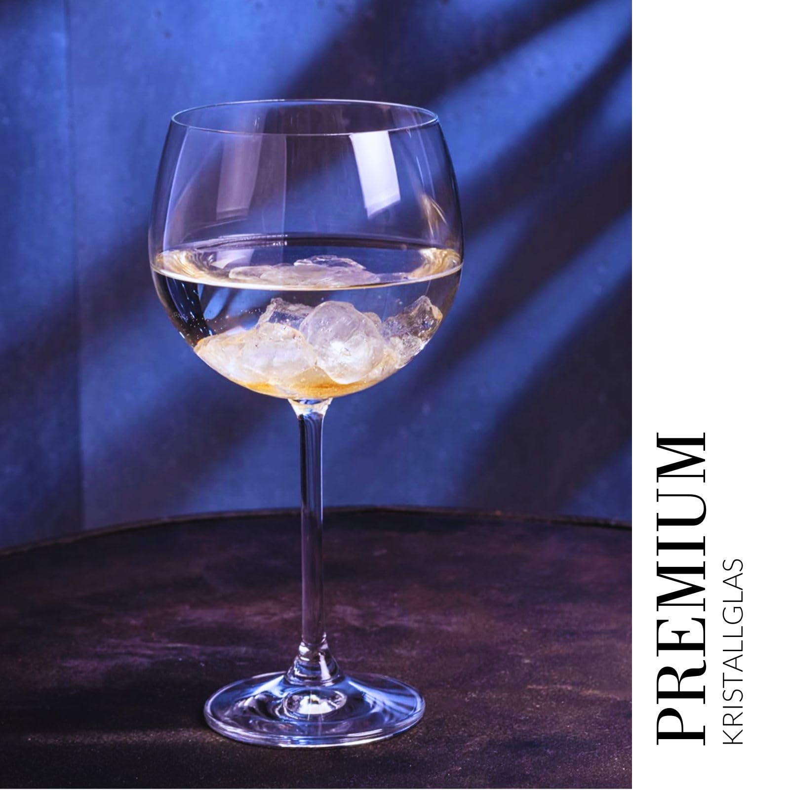 Krosno Gin Gläser 6er Set, 480 ml, Venezia Kollektion | Cocktailgläser, Bleifreies Kristallglas mit eleganter Form für stilvolles Servieren, Getränke, Spülmaschinenfest