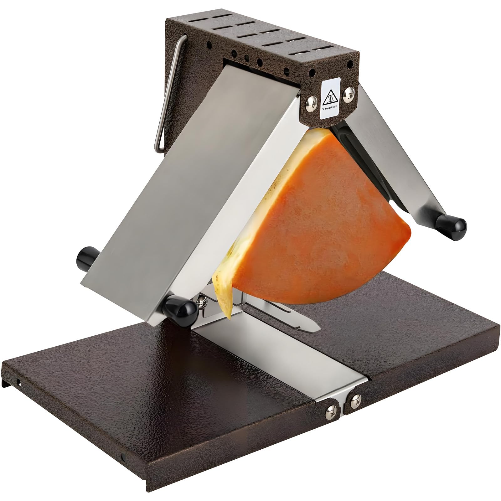 HEIHEIZI Electric Raclette Cheese Melter – 1000W Commercial Half-Round Cheese Warmer with Adjustable Height & Angle Melting Control, Stainless Steel Fast-Heating Raclette Griller