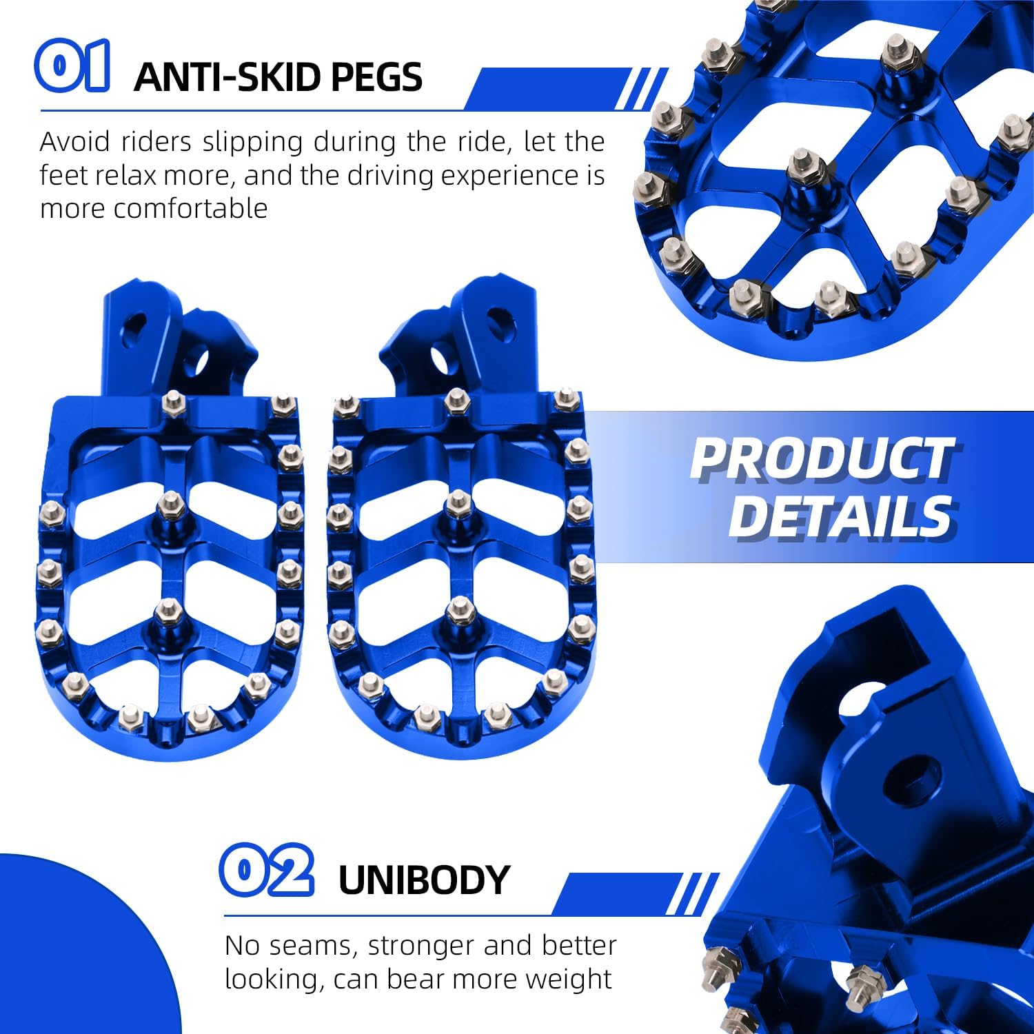 CHANGCHENG Dirt Bike Foot Pegs Motorcycle Footpegs Foot Pedals Rests CNC for Sur Ron Light Bee S/X Segway X260 X160 Talaria Sting MX3 MX4 Talaria XXX Taparia Blue