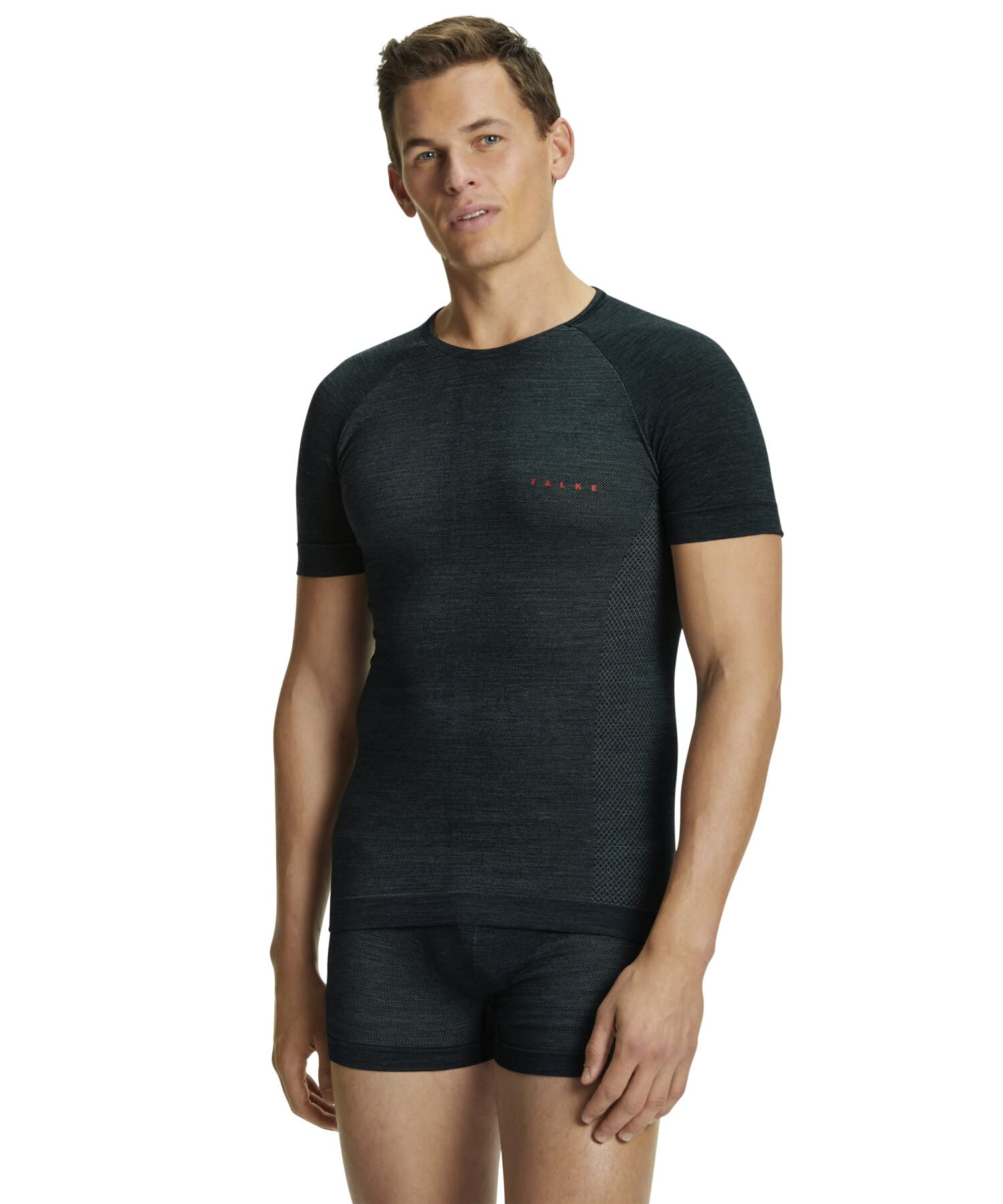 FALKE Herren Funktionsshirt Wool Tech. Light, Funktionsmaterial Wolle, 1 Stück, Grün (Holly 7385)