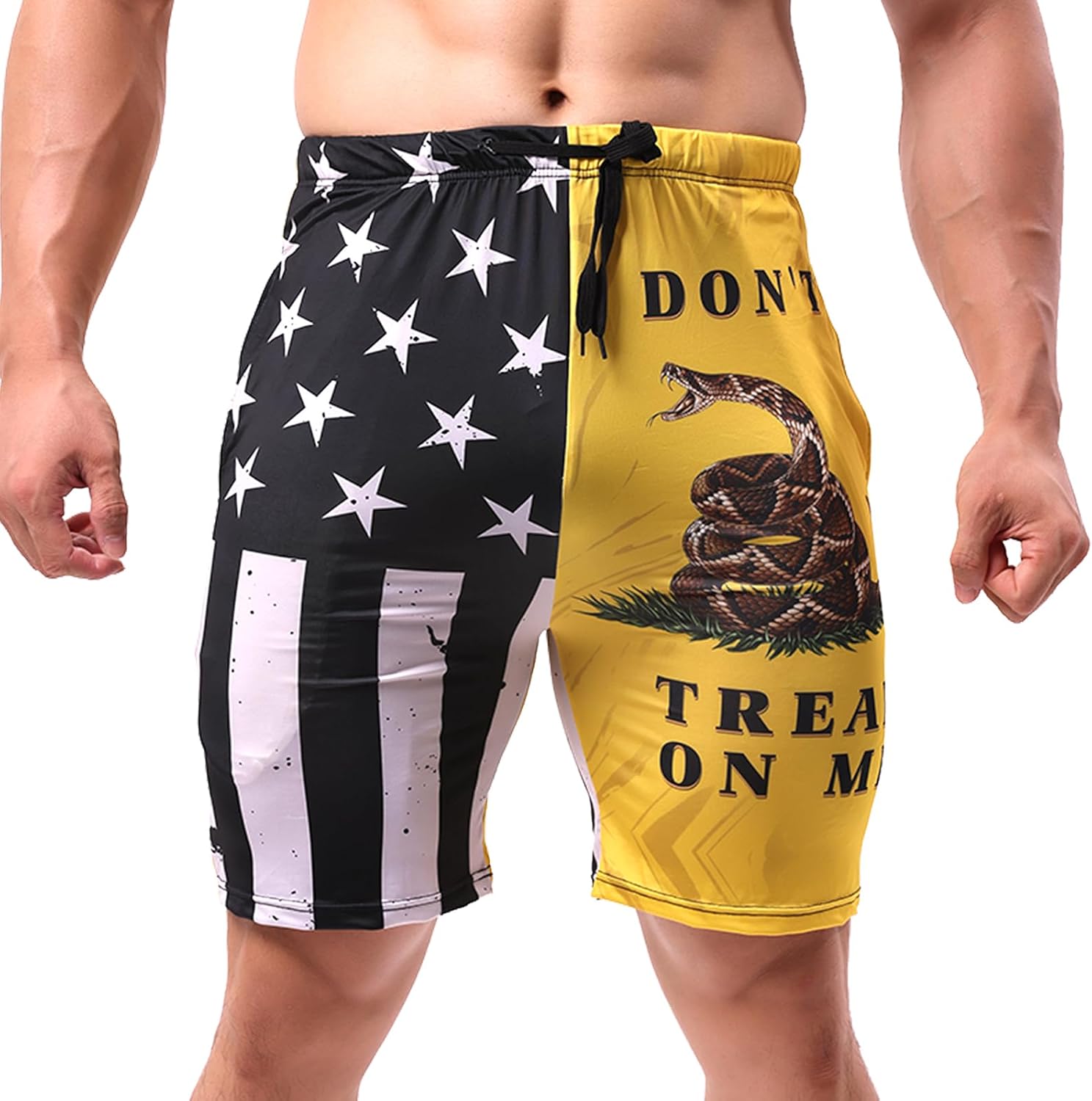 Evankin Mens Casual Shorts American USA Flag Trunks Summer Beach Stretch Panties with Pockets and Drawstrings