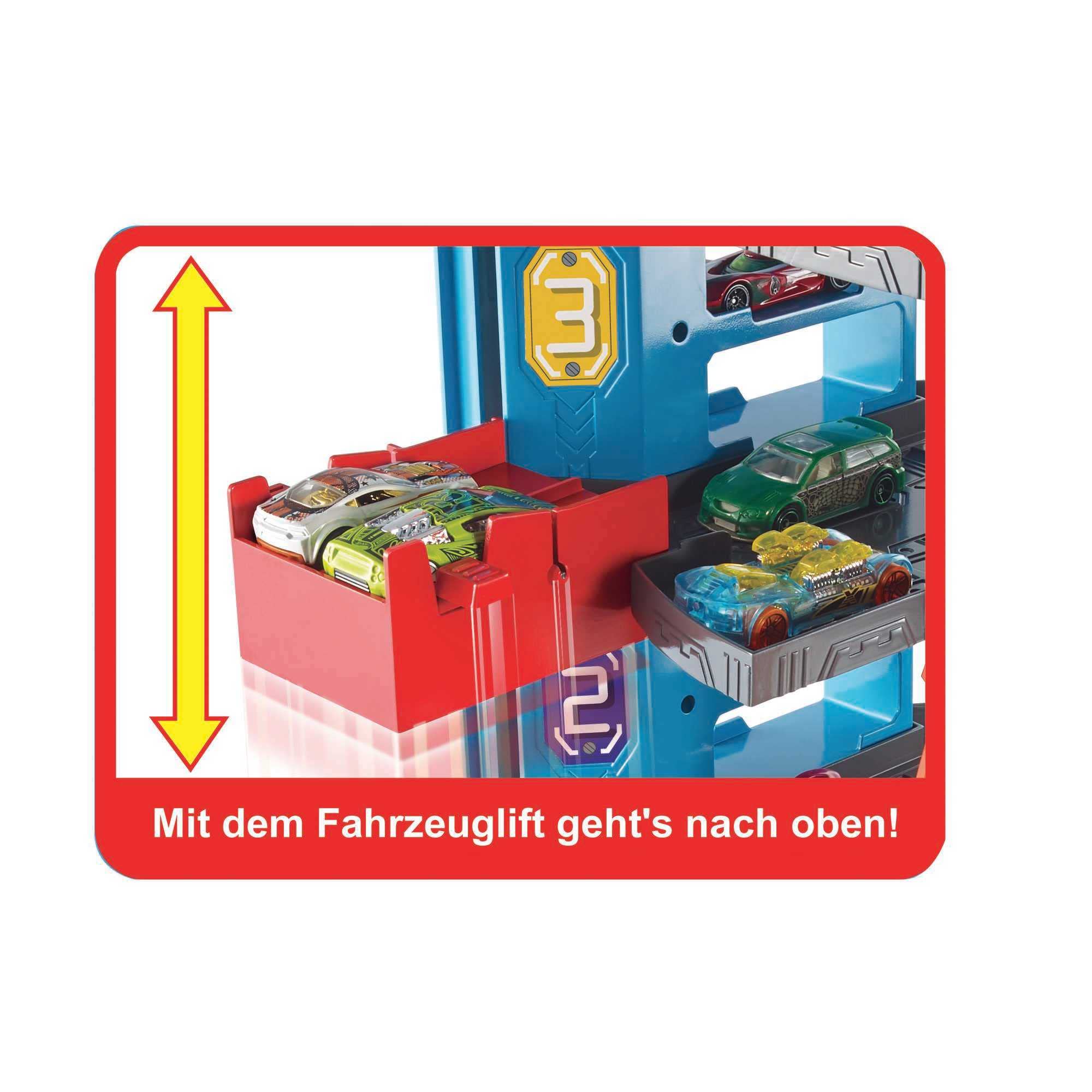 Hot wheels ultimate garage tower shark loop racetrack set with two