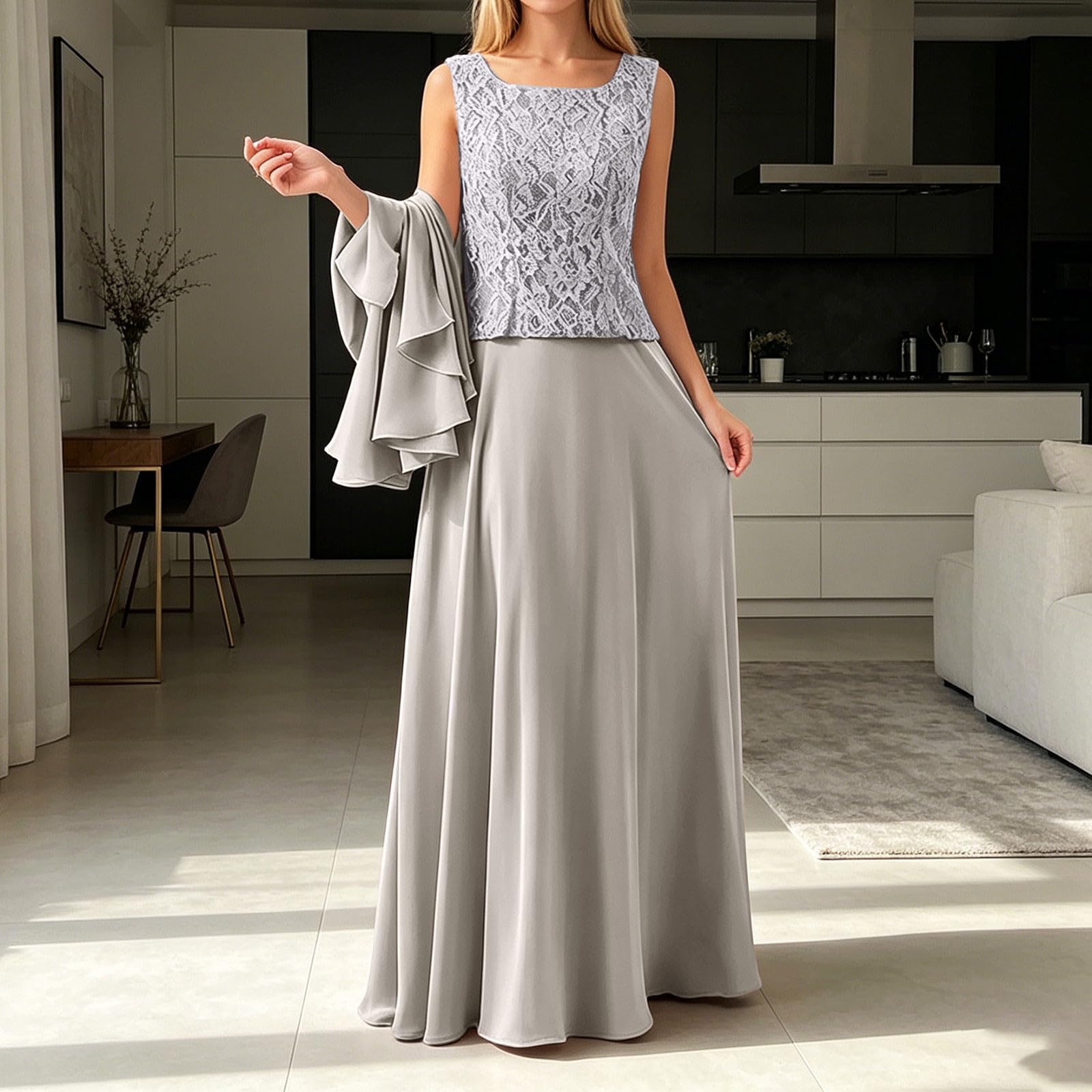 Elegante Completo a Tre Pezzi con Gonna Lunga per Occasioni Formali, Abito Snellente Perfetto per Feste e Balli di fine Anno.