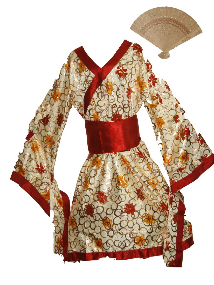 FancyDressWale Japanese Girl(Kimono) Dress with Japanese Fan For Kids (4-6 YRS(32")) (B01L8MEIY2) Amazon Price History, Amazon Price Tracker