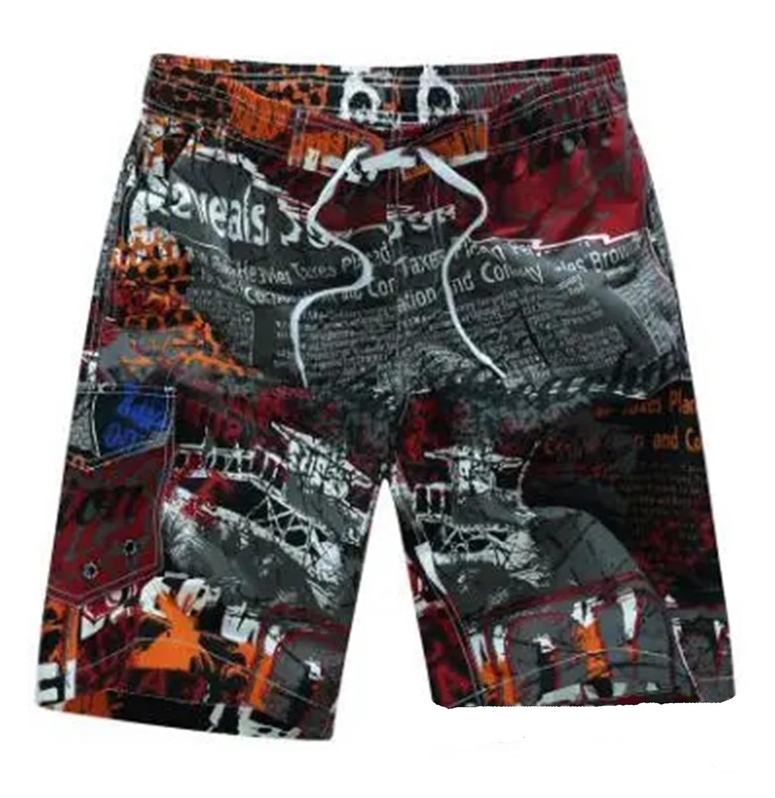 Pantaloncini da Spiaggia Casual Estivi for Uomo, Pantaloncini da Basket e Sport Acquatici, Stampati, Traspiranti, ad Asciugatura Rapida e Morbidi.(Color A,5XL)