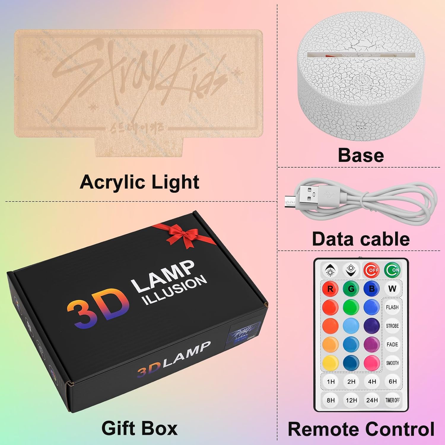 Crazepony Stray LED Night Light 16 Colors Adjustable Night Light with Remote, Suitable for SKZ Stay Fans Gifts, Stray Kids Merch, Room Decor Lamp, Birthday Gifts - Image 7