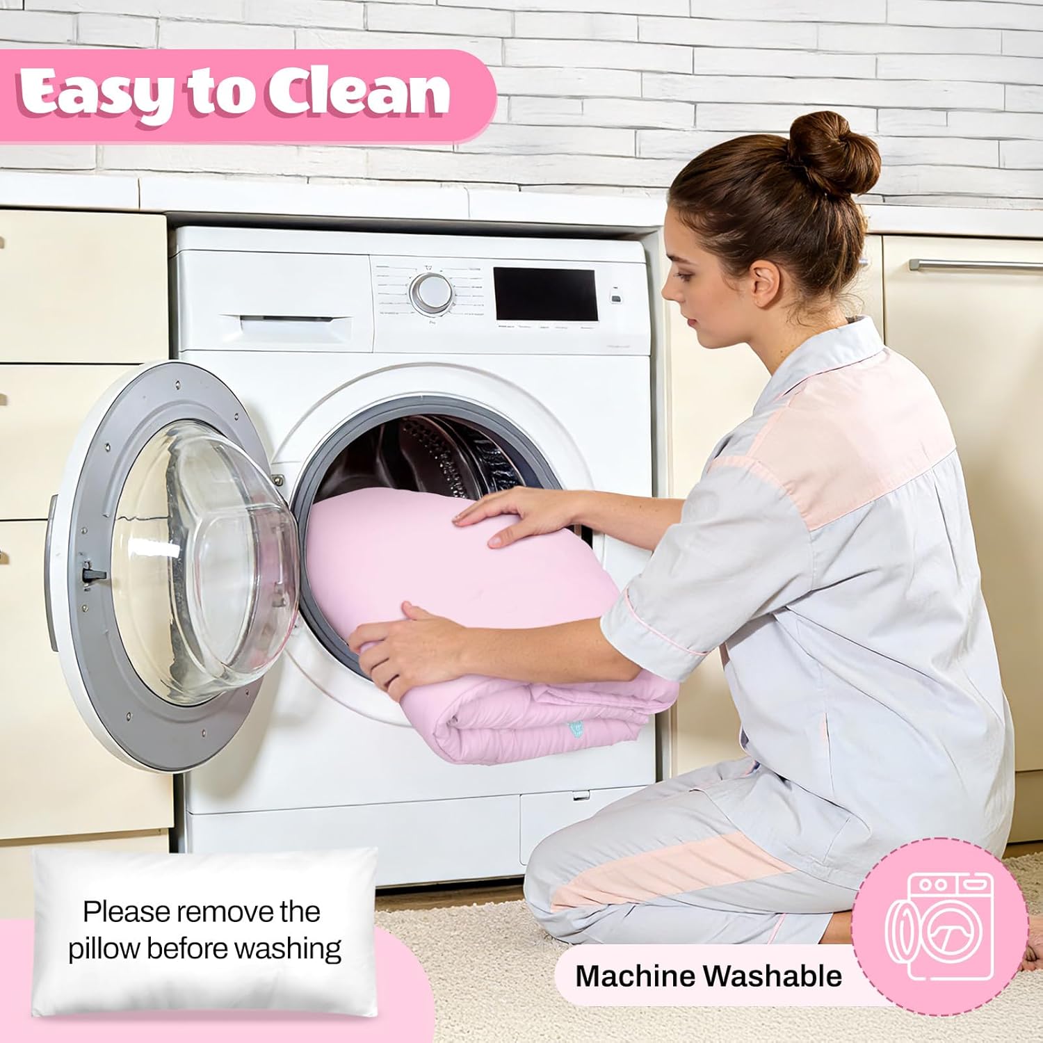 Toddler Nap Mat Sleeping Bag with Removable Pillow, 59" x 24" Kids Roll Up Portable Slumber Mat for Daycare, Kindergarten, Camping – Lightweight, Soft & Easy to Clean for Girls and Boys