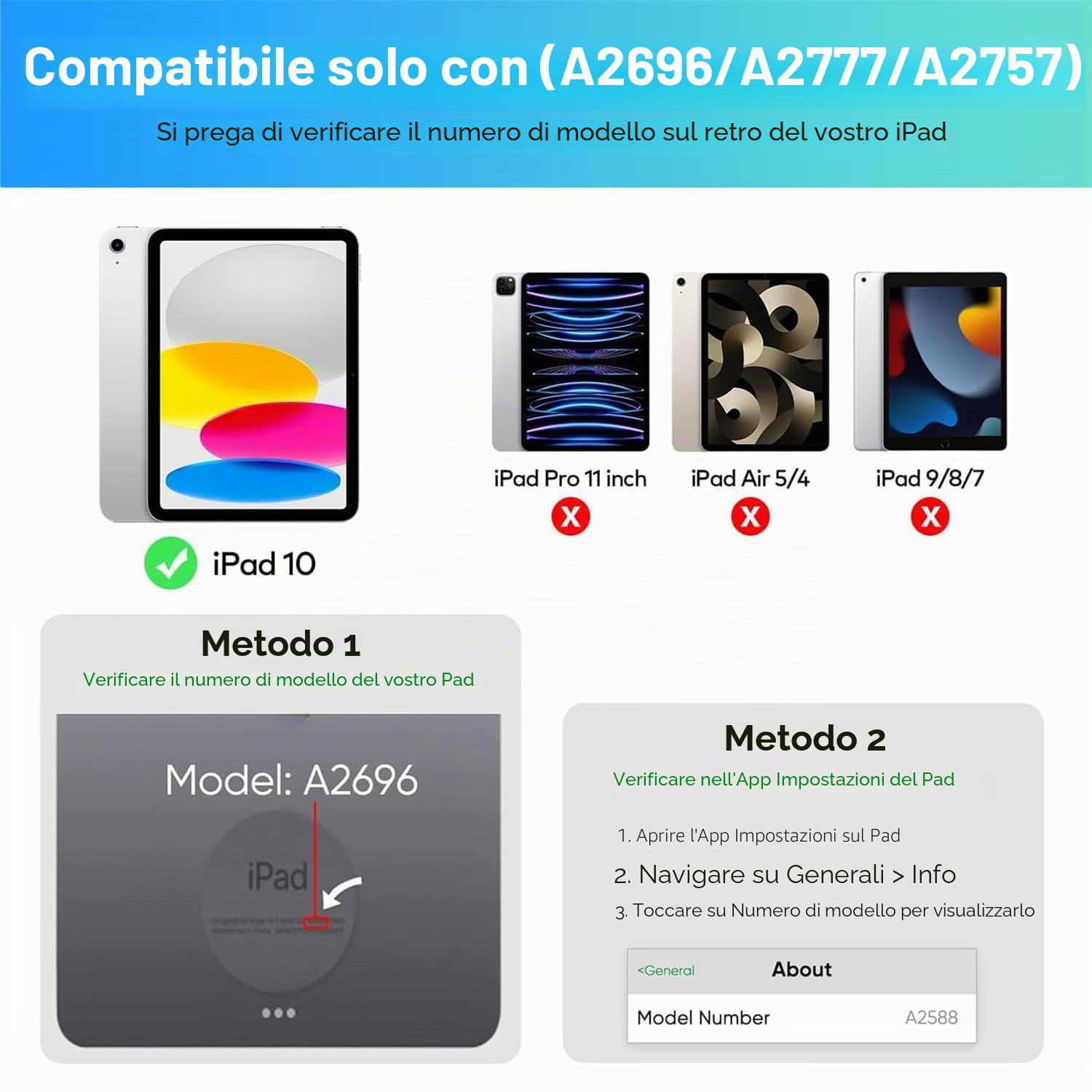 X8 Magic Control Custodia protettiva magnetica con tastiera tattile multi-touch, supporto regolabile a 135°(iPad 10a generazione 10,9 pollici 2022/iPad 11 pollici (A16) 2025) Bianco