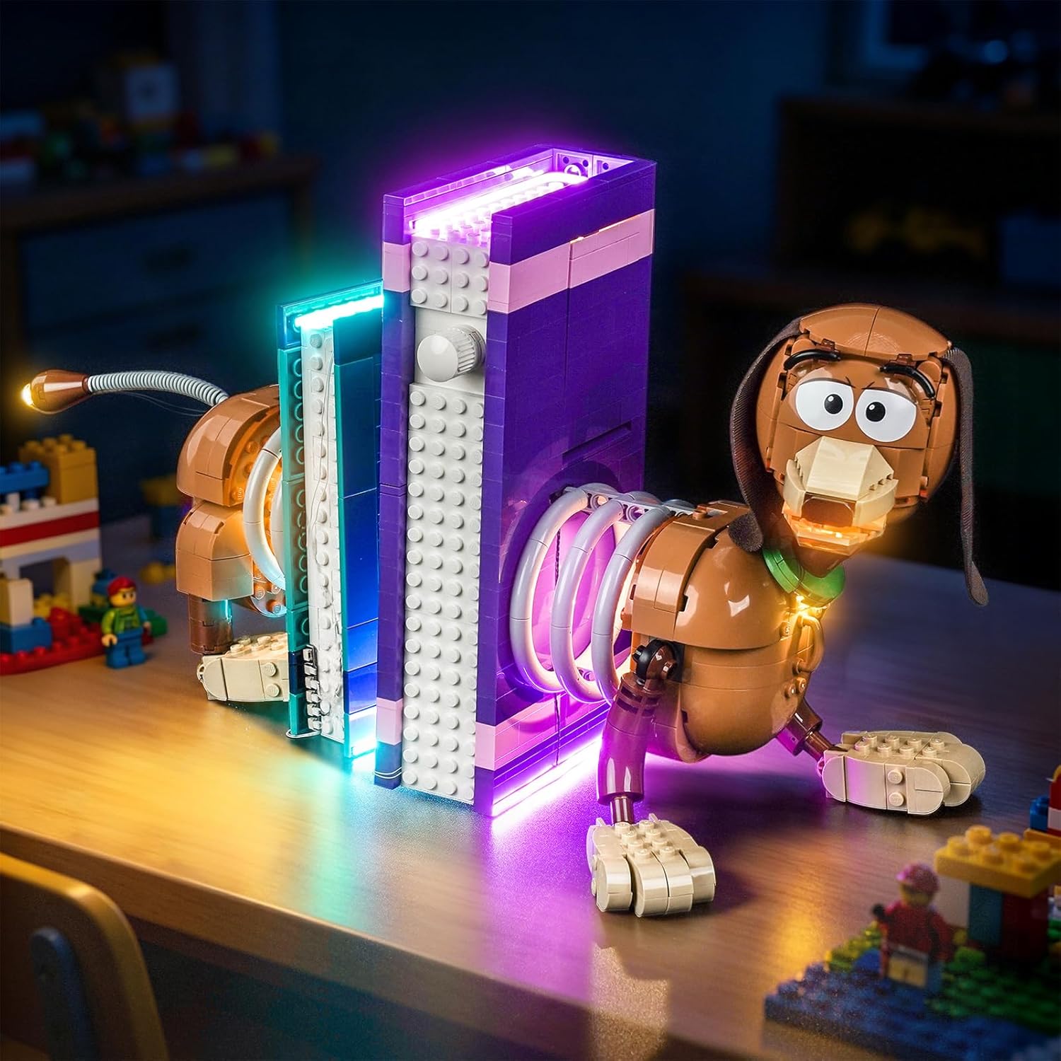 BrickBling LED Light Compatible with Lego Slinky Dog Bookends 43301 | Middle Space Left Open for Books-Excluding Model