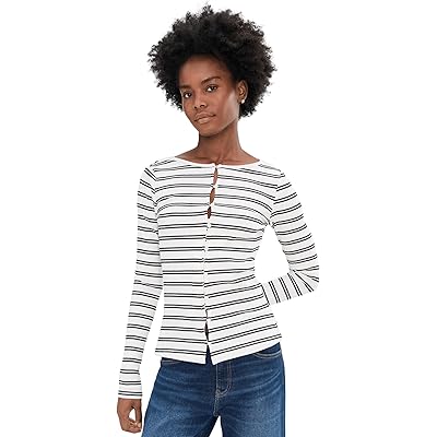 Sanctuary Button Front Ribbed Top