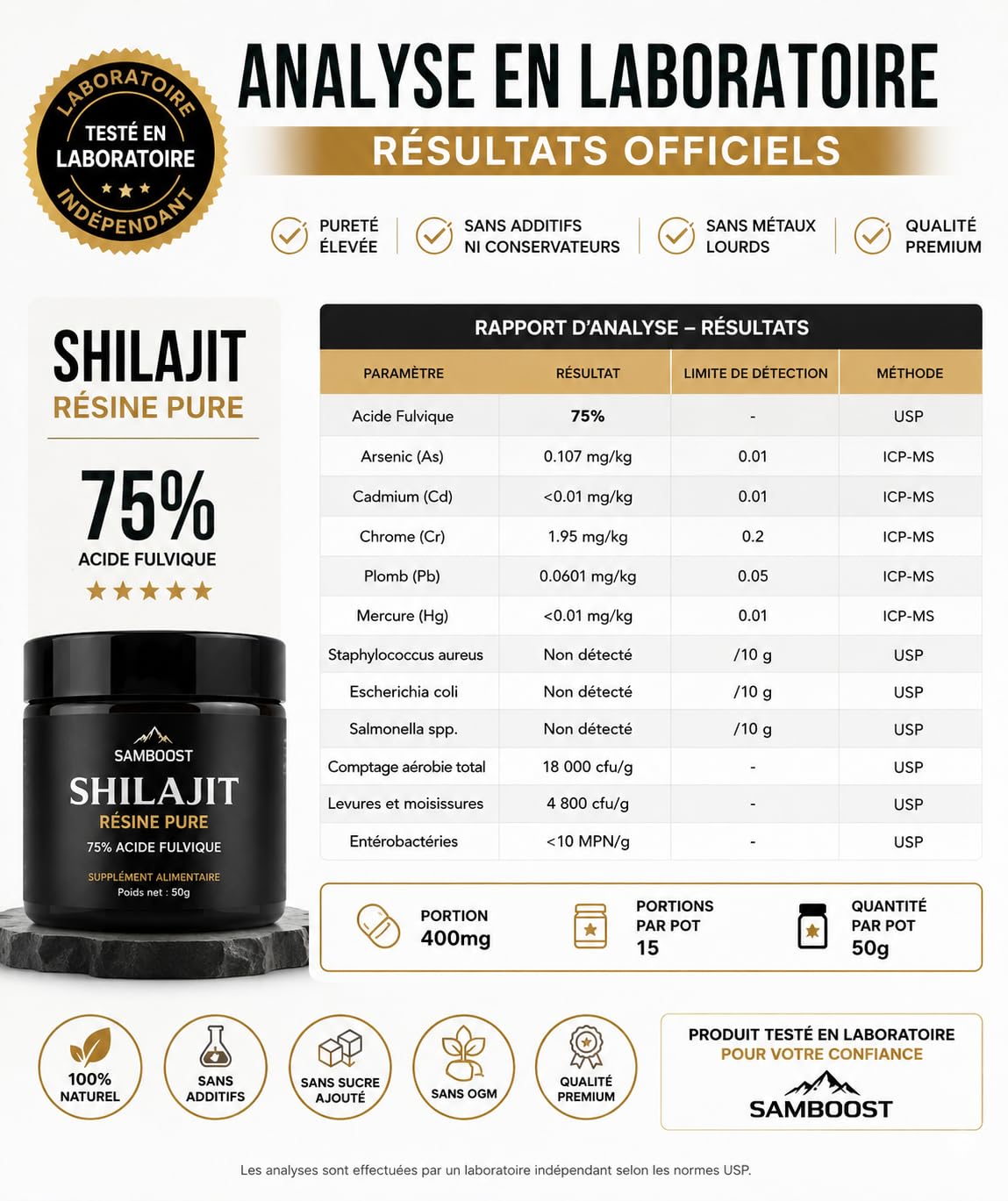 Shilajit Résine Pure 30g – Grade Premium Himalaya – Complément Alimentaire Naturel – Énergie, Vitalité & Immunité - 75% Acide Fulvique
