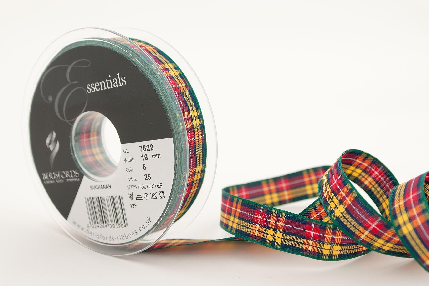 Tartan Ribbon 15mm, 25mm & 40mm Available in Dress Stewart, Flower of