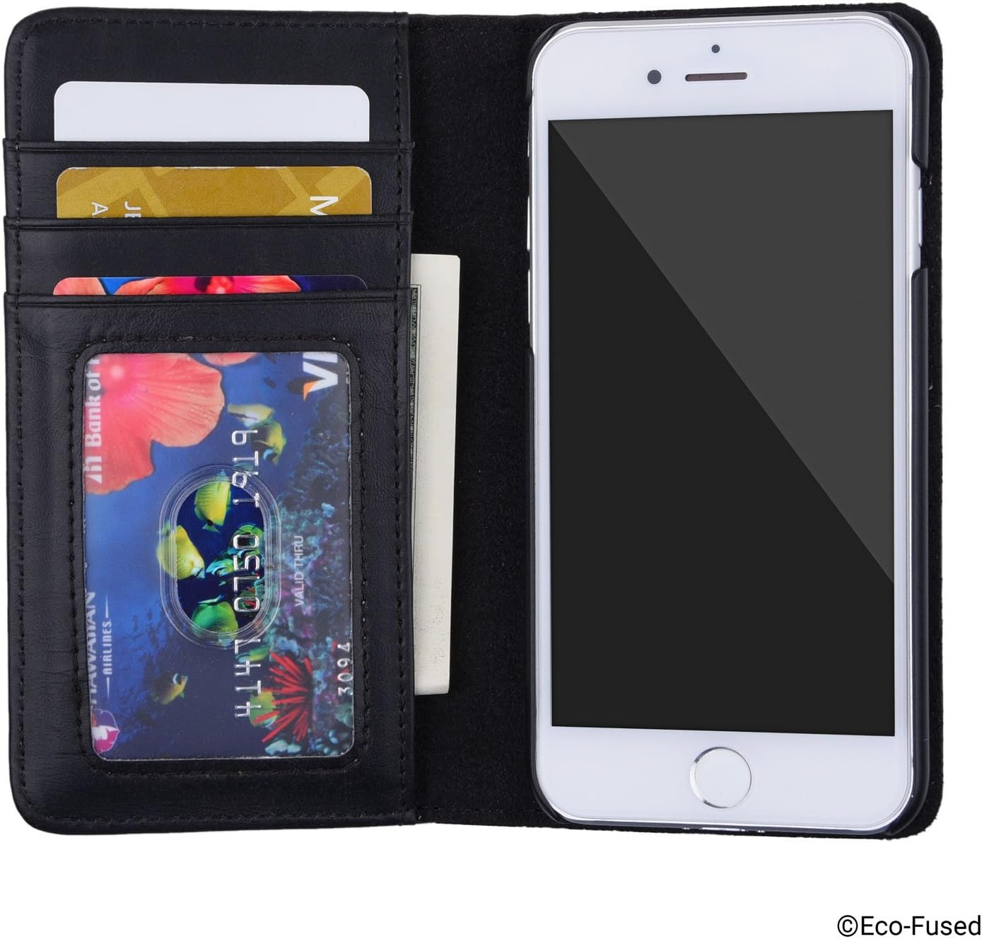 ECO-FUSED Book Cover Case Compatible with Apple iPhone 8 and iPhone 7 - Wallet Style Credit Card and Bill Slots Inside - Vintage Encyclopedia Design for Your Modern Device - Faux Leather