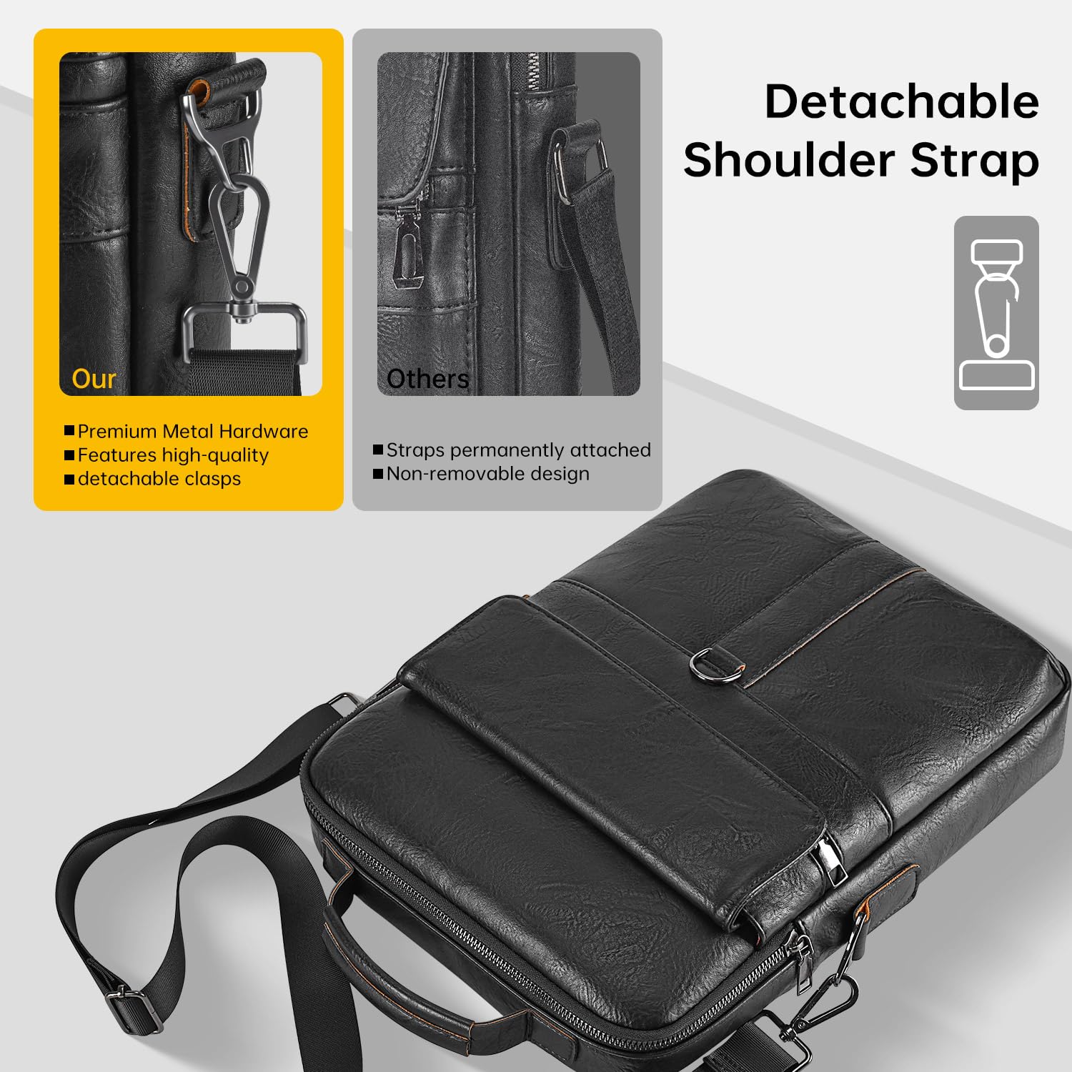 Sac à bandoulière en cuir pour iPad 11-13 pouces