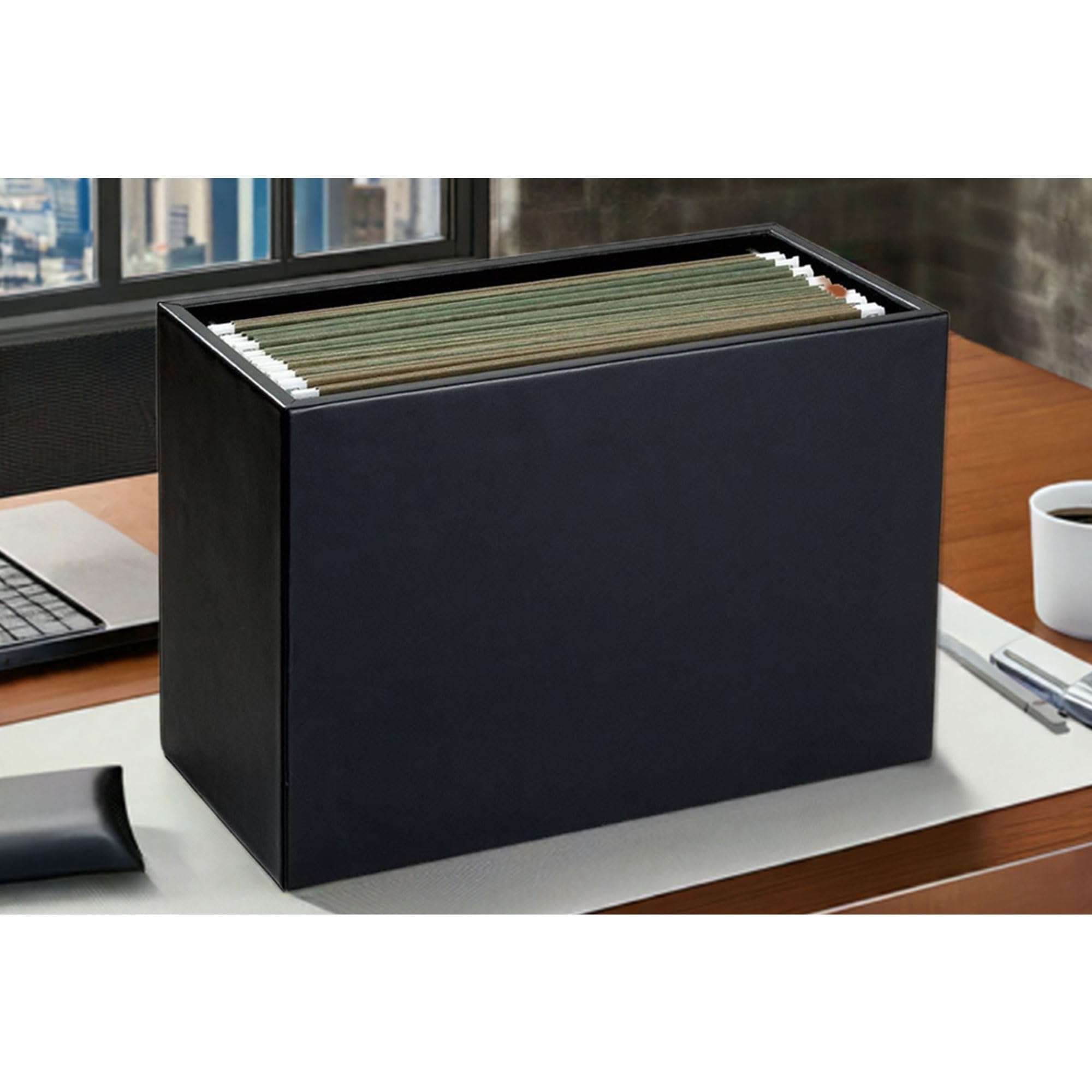 Dacasso Classic Hanging File Folder Box, Nero
