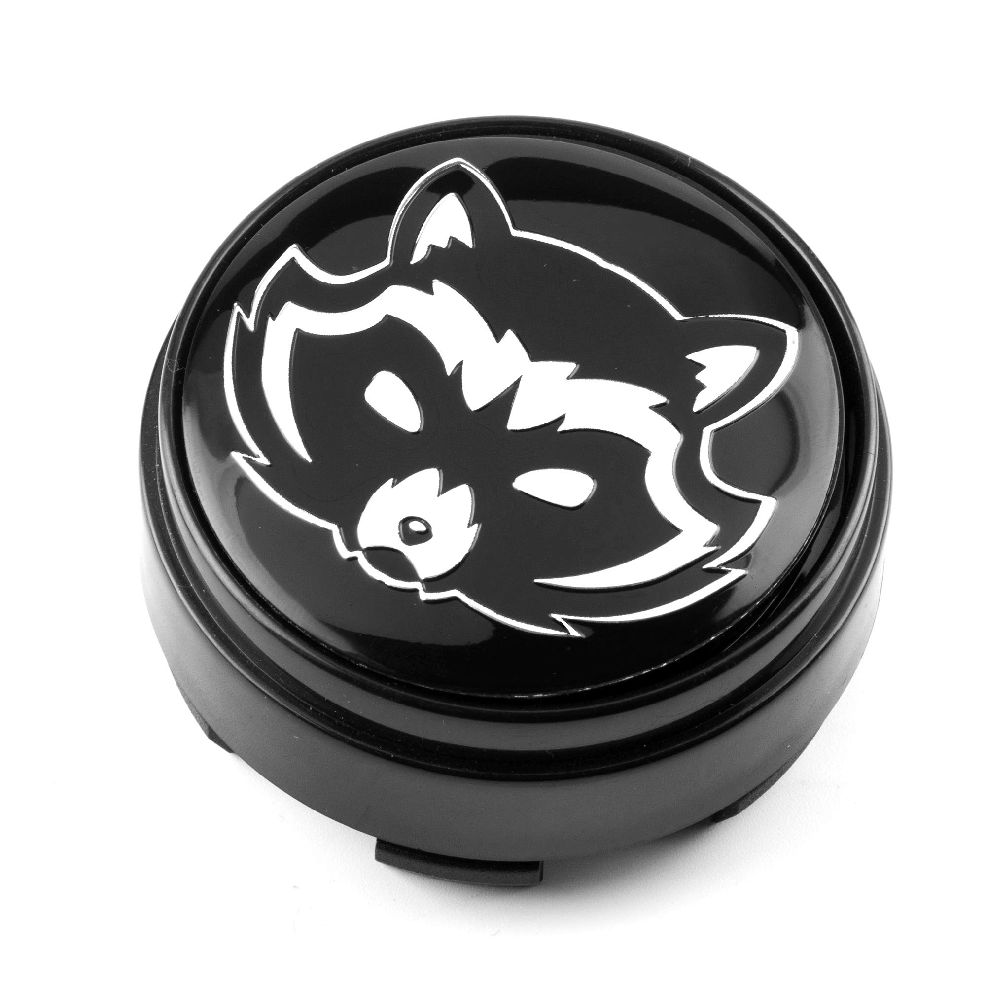 Rhinotuning 4 x 66 mm piasty z napisem w kształcie szopa, obracające się kołpaki z tworzywa ABS, kolor czarny, kołpaki do TE37 Tokyo Time Attack Rota G-Force 17" Felge F150 18" Rim