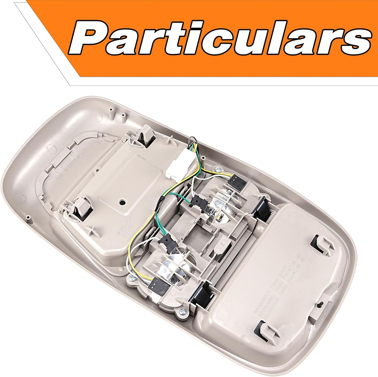 Overhead Dome Light Console Storage Compatible for Dodge Ram 1500 2500 1998-2001 Replace# 55350657, SN96TL2AA （Beige）