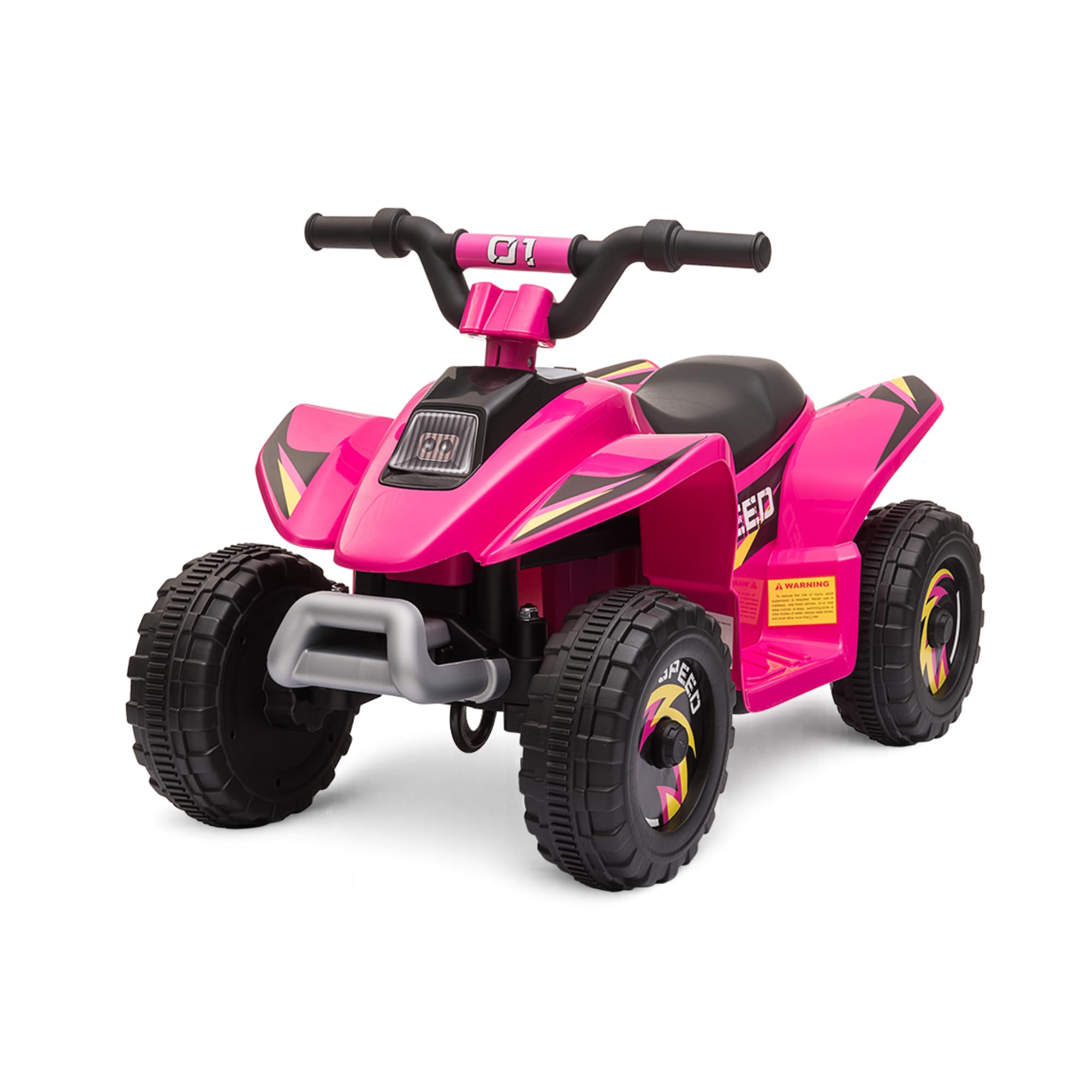 Straame 6V Electric Ride-On Quad Bike for Toddlers – ATV for Ages 18–36 Months, For-ward/Reverse, 4-Wheel Design, 1.9–3.8 km/h Speed, 72×40×45.5 cm (Pink) — image 1