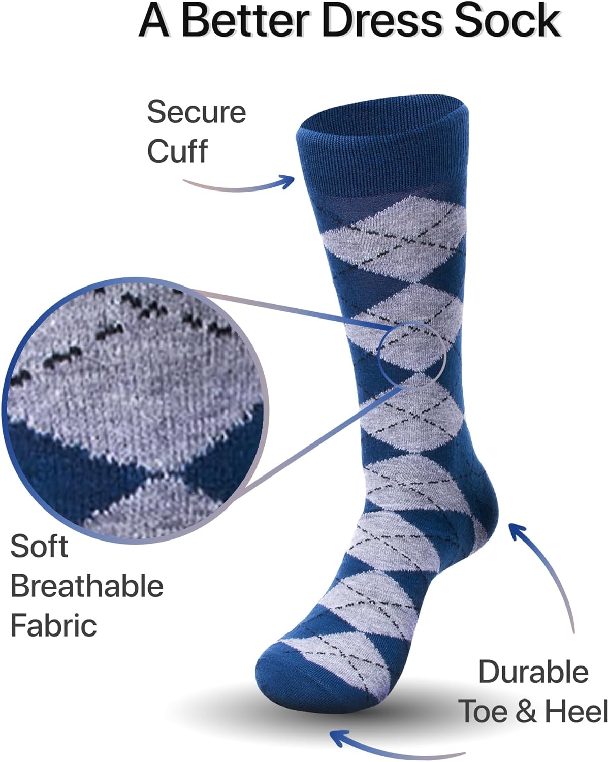 Parquet 12 Pack Dress Socks for Men- Fancy Argyle and Classic Pattern Dress Socks - Image 3