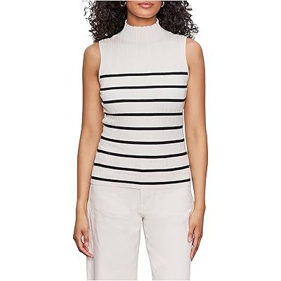 Sanctuary Ribbed Funnel Neck Top light oat/black 3