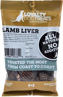 Loyalty Dog Treats, Lamb Liver, Fully Natural, Single Ingredient, Canadian, Hypoallergenic Training Treat, (114g)