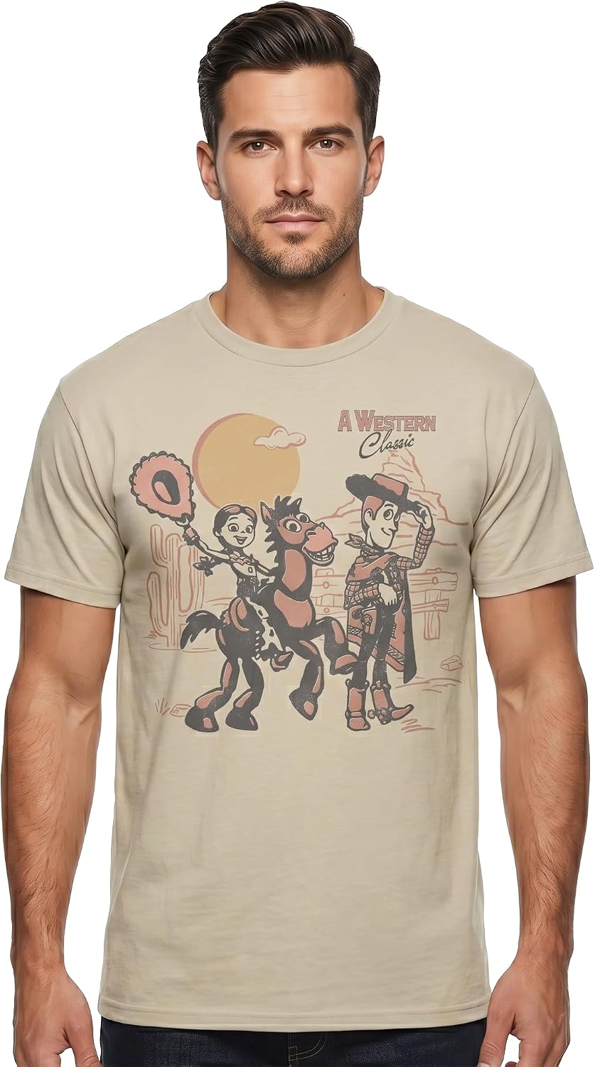 Disney Pixar Toy Story Vintage Western Classic Adult T-Shirt Woody & Jessie Legend of the West image 2